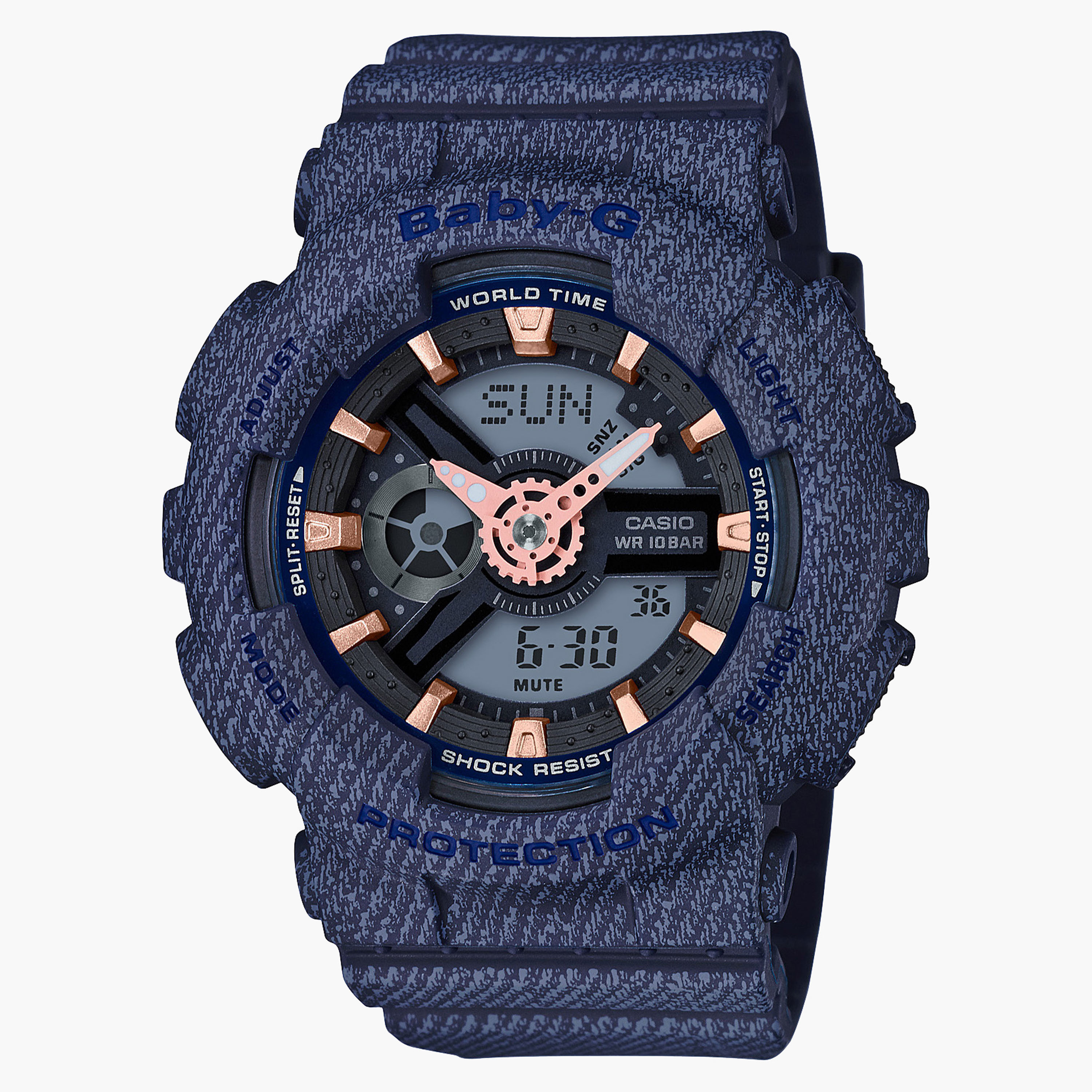 ساعة يد تناظرية/ رقمية زرقاء بسوار راتنج للنساء من كاسيو بيبي- جي- BA-110DE-2A1DR-women-watchesandjewellery-watches-image-1