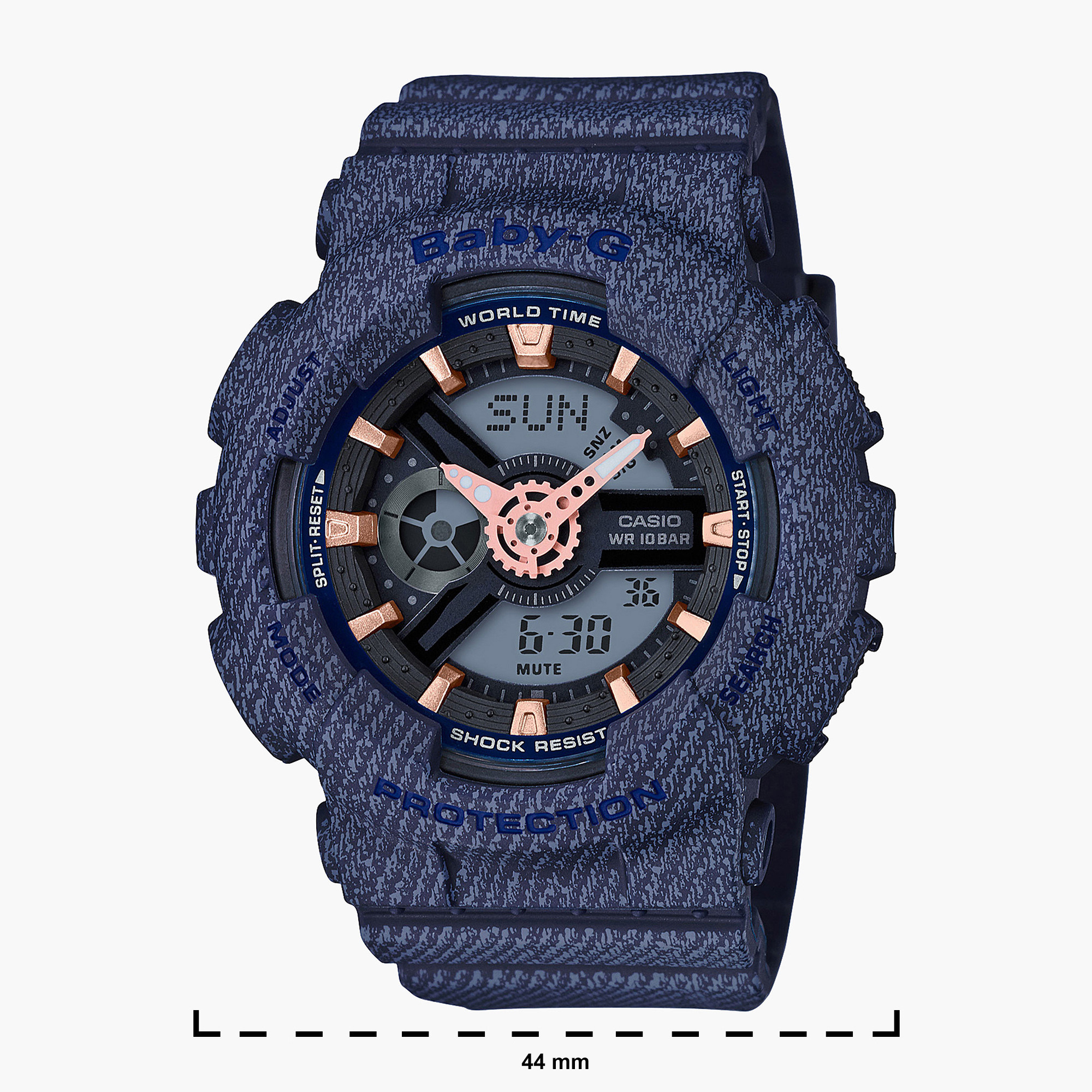 ساعة يد تناظرية/ رقمية زرقاء بسوار راتنج للنساء من كاسيو بيبي- جي- BA-110DE-2A1DR-women-watchesandjewellery-watches-image-2