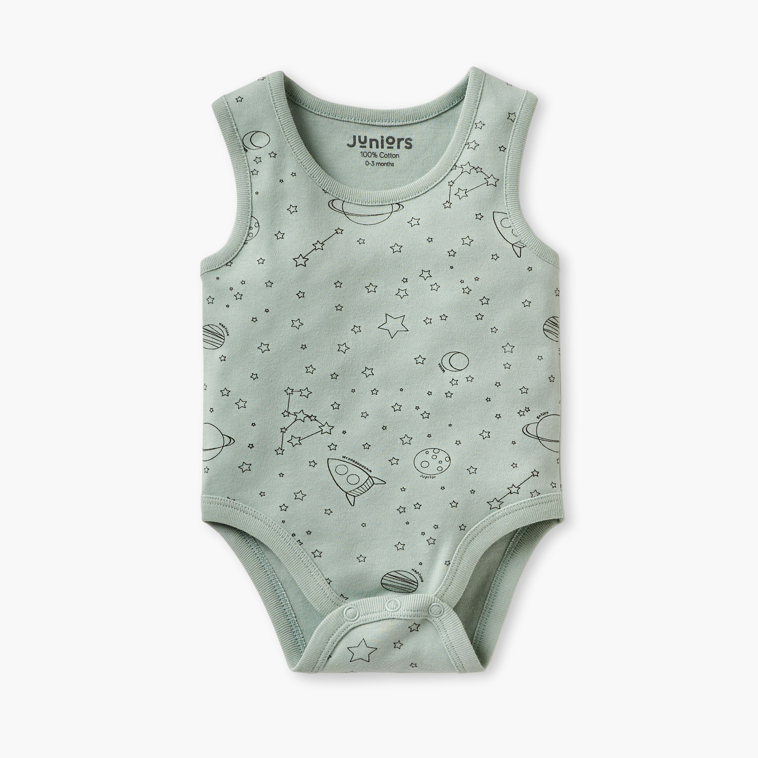Juniors Space Print Sleeveless Bodysuit - Set of 3-baby-boys-clothing-bodysuits-image-3