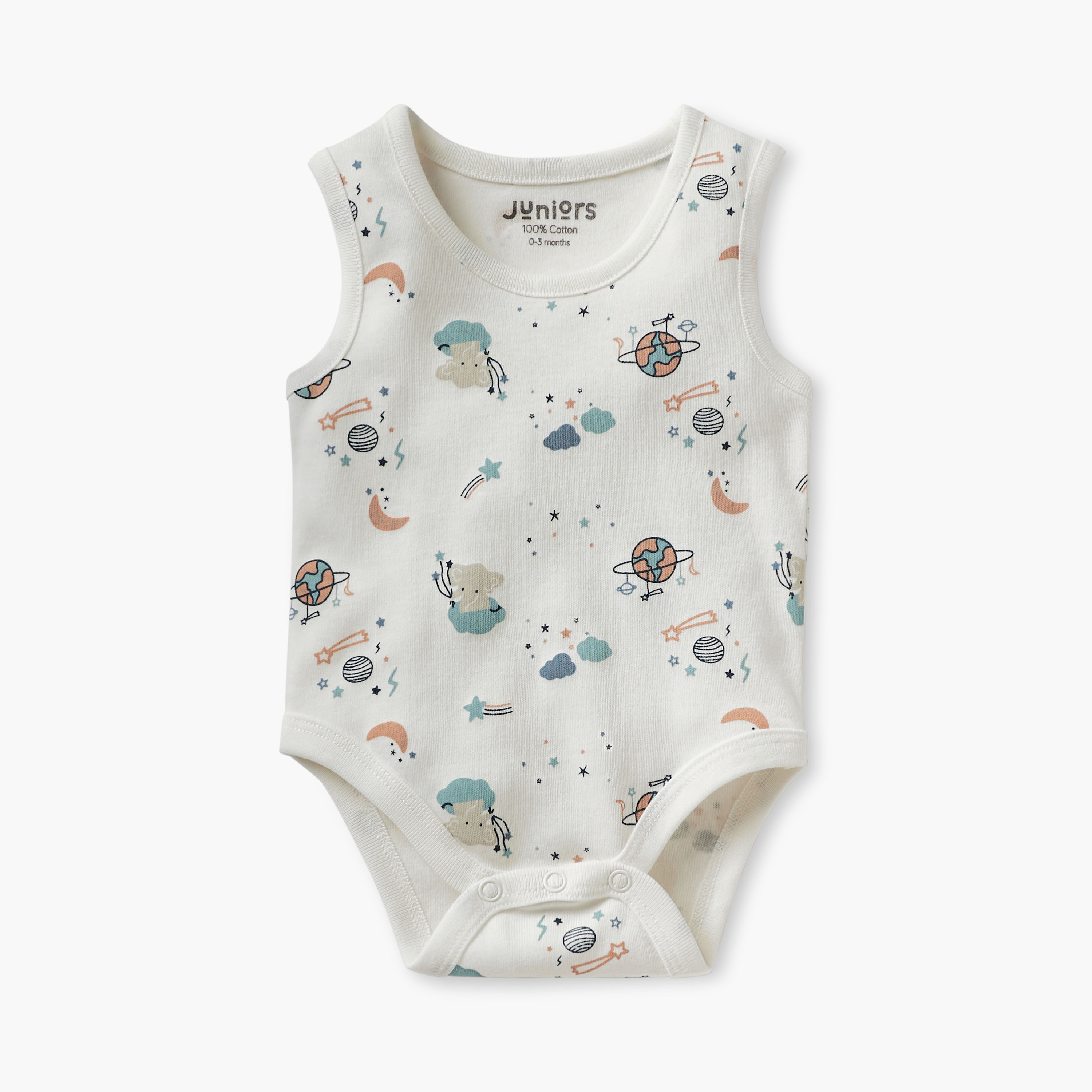 Juniors Space Print Sleeveless Bodysuit - Set of 3-baby-boys-clothing-bodysuits-image-4