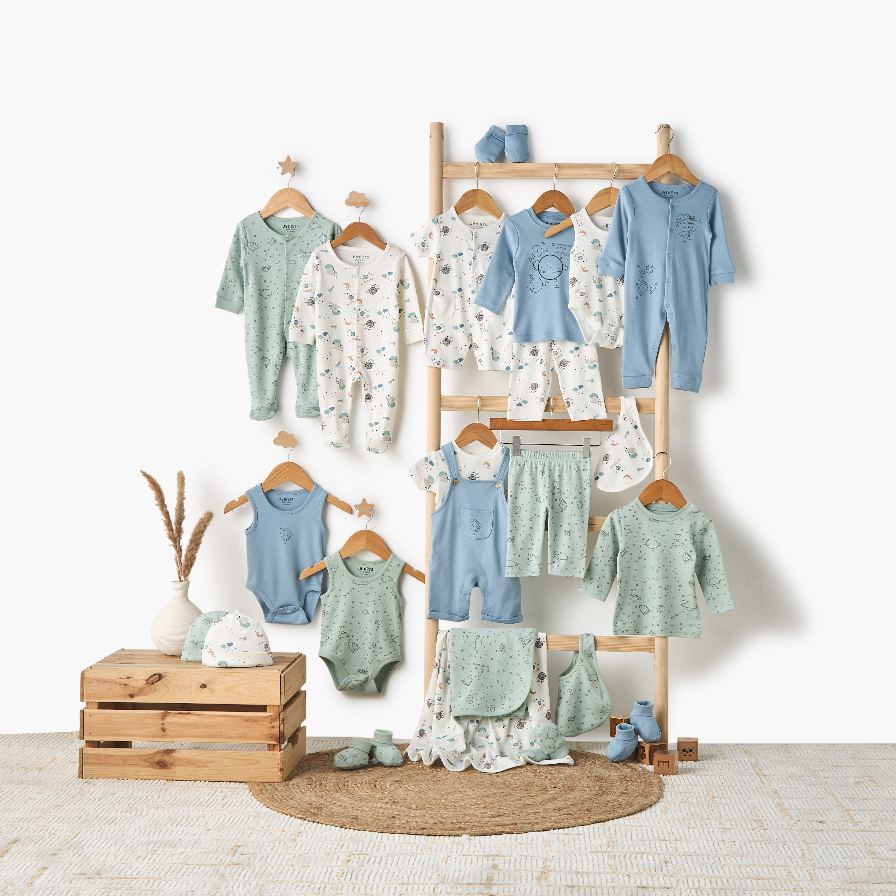 Juniors Space Print Closed Feet Sleepsuit with Long Sleeves - Set of 2-baby-boys-clothing-nightwear-sleepsuits-image-6