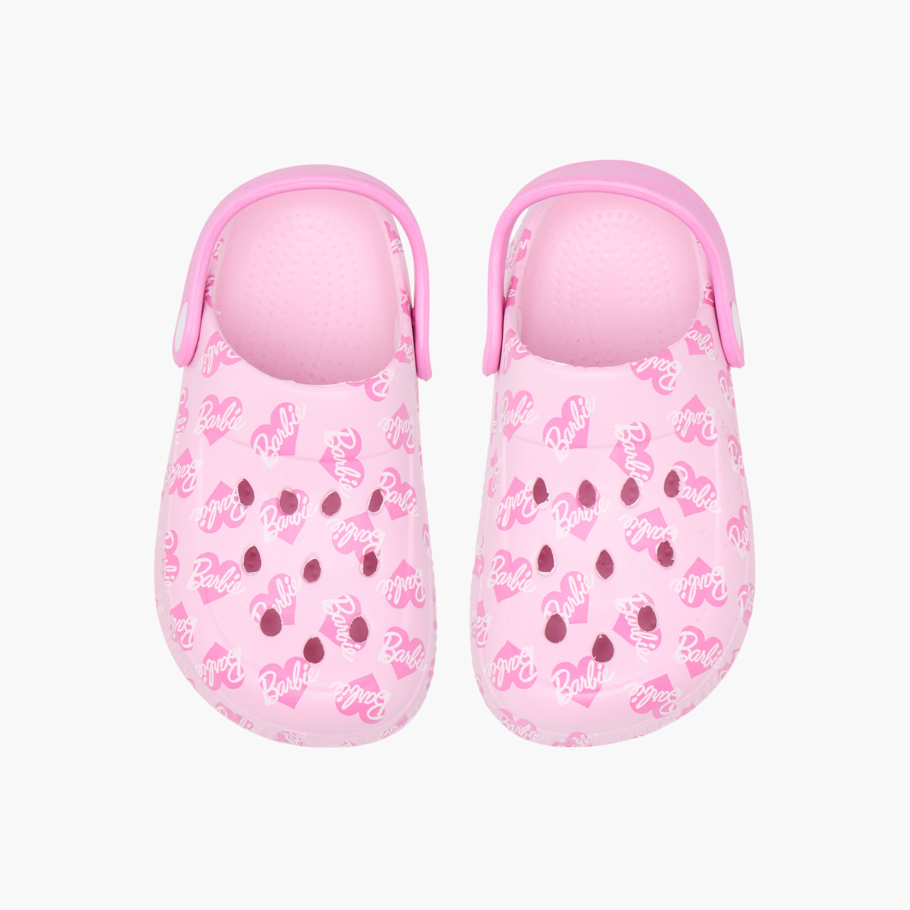 صندل بكعب سميك وطبعات باربي مع حزام خلفي-girls-shoes-sandals-image-1