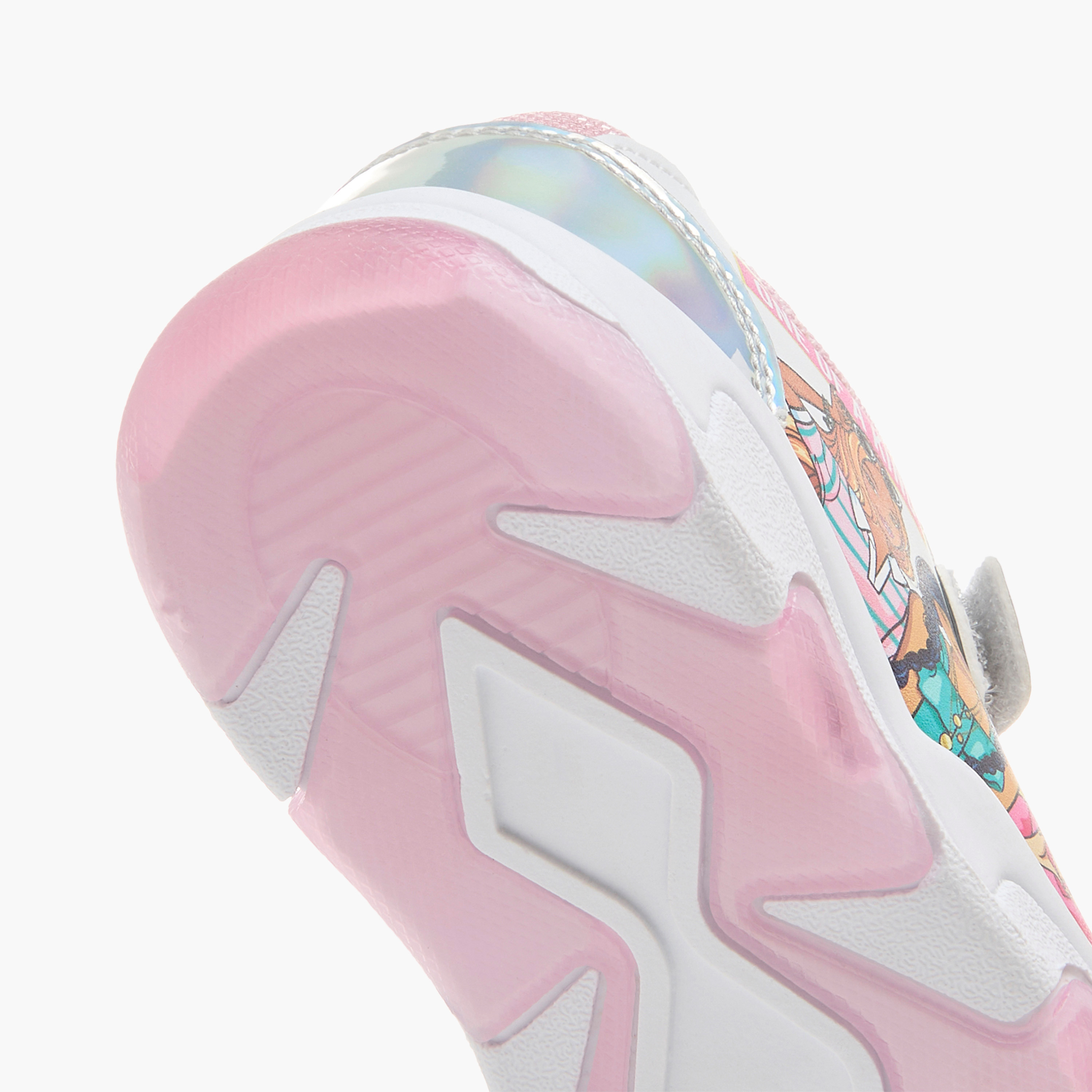Barbie Printed Light-Up Sneakers with Hook and Loop Closure-girls-shoes-sneakers-image-4