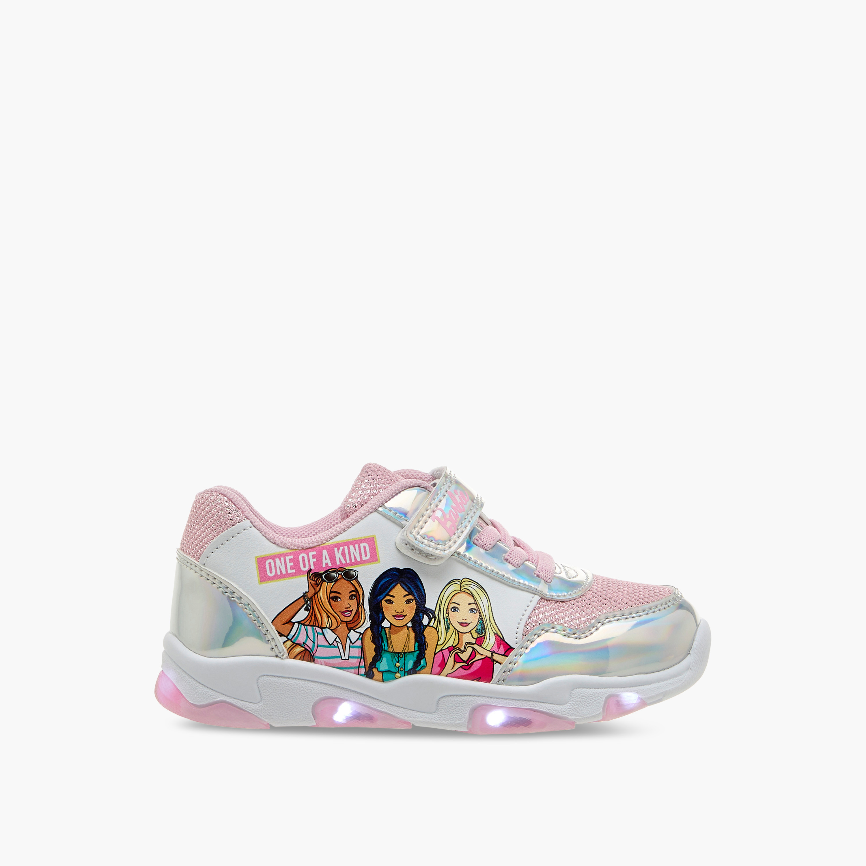 Barbie Printed Light-Up Sneakers with Hook and Loop Closure-girls-shoes-sneakers-image-6