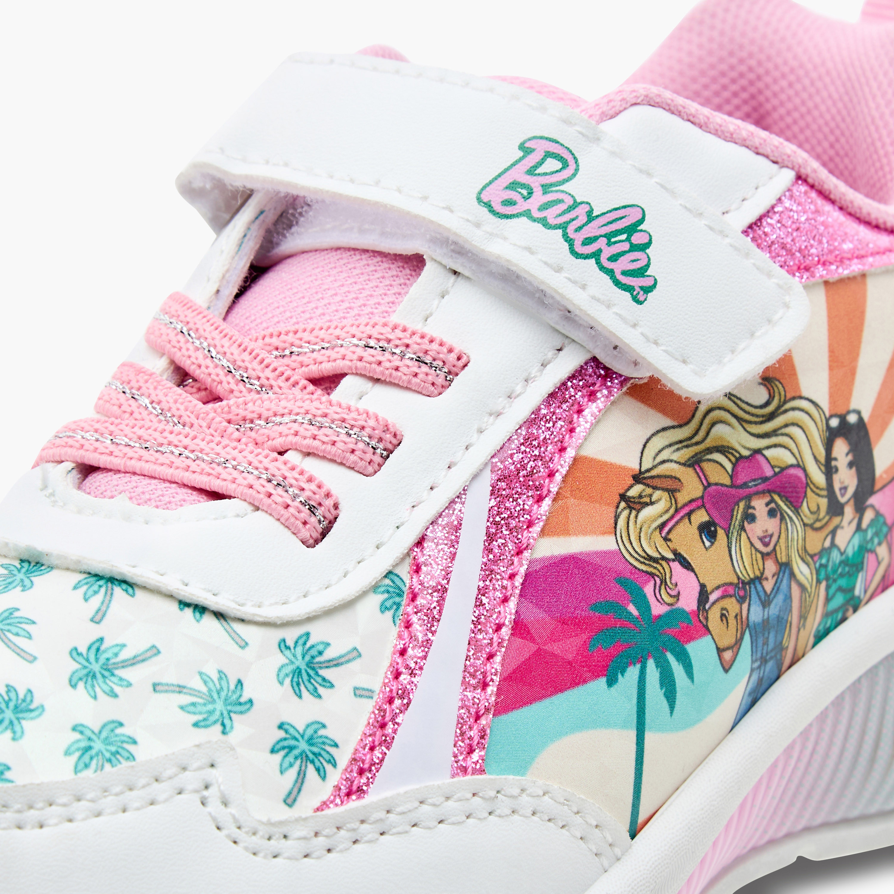 Barbie Print Light-Up Sneakers with Hook and Loop Closure-girls-shoes-sneakers-image-5