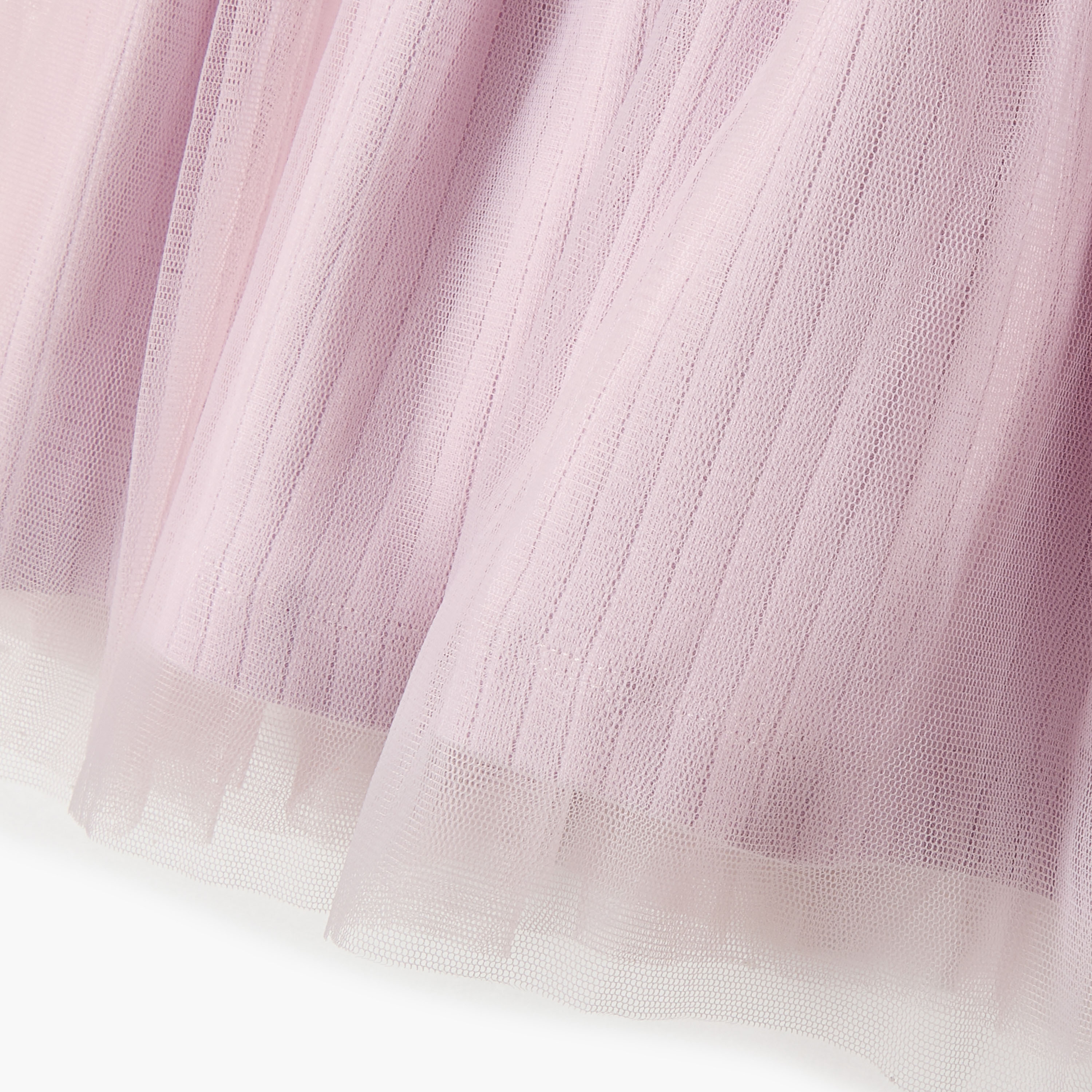 Juniors Ribbed A-line Dress with Round Neck and Tulle Skirt Detail-baby-girls-clothing-dressesandjumpsuits-image-5