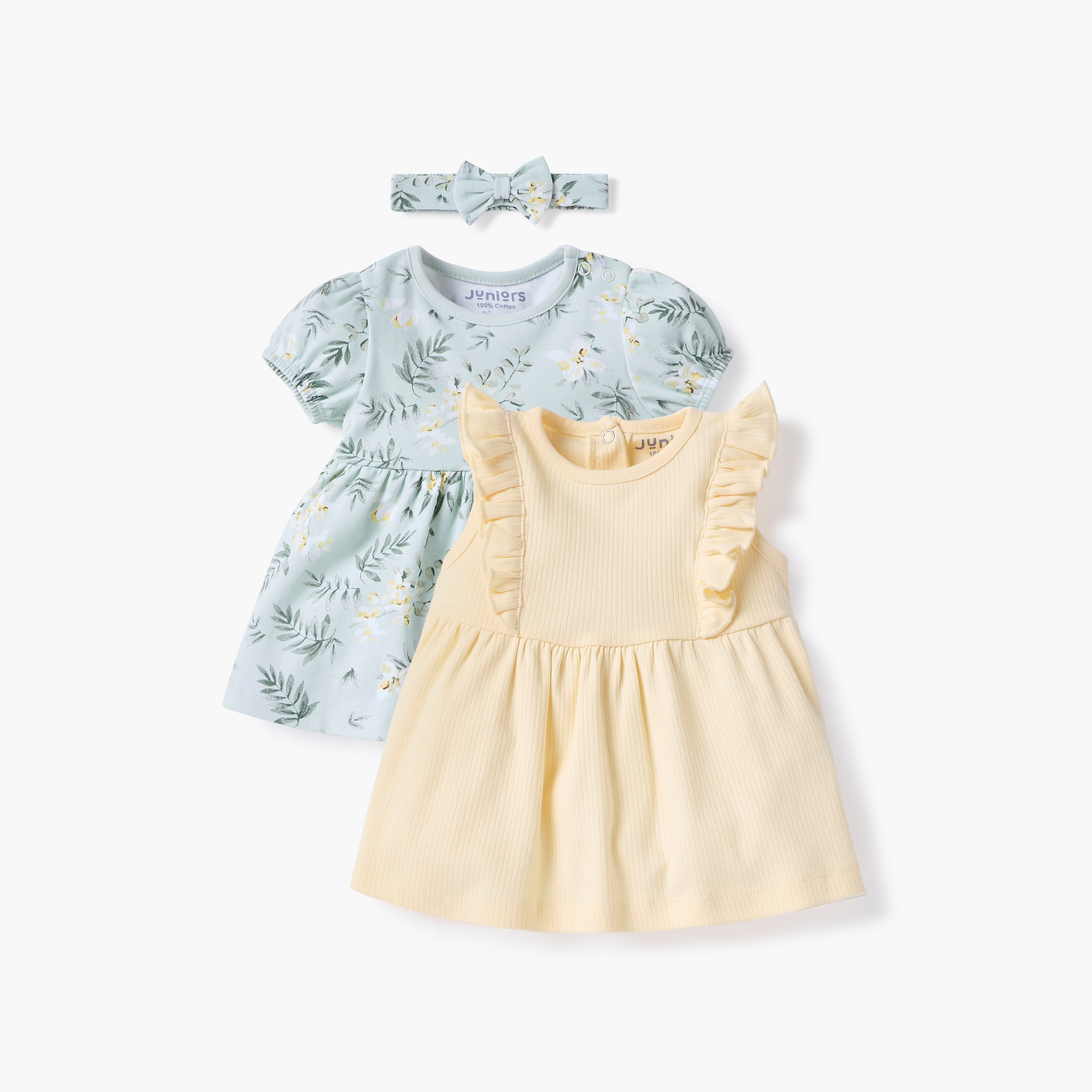 طقم شريطة رأس وفستان إيه لاين 3 قطع من جونيورز-baby-girls-clothing-dressesandjumpsuits-image-1