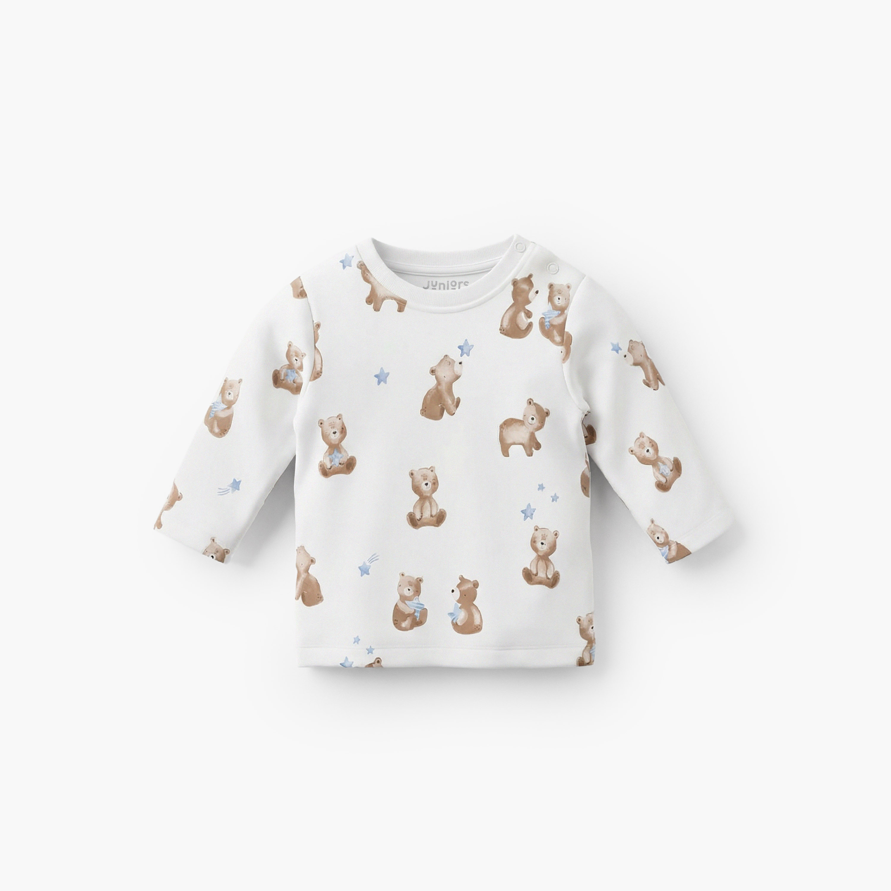 Pack of 3 Juniors Cotton Crew Neck Long Sleeves Pyjama Set with Bear Print-baby-boys-clothing-nightwear-pyjamasets-image-7