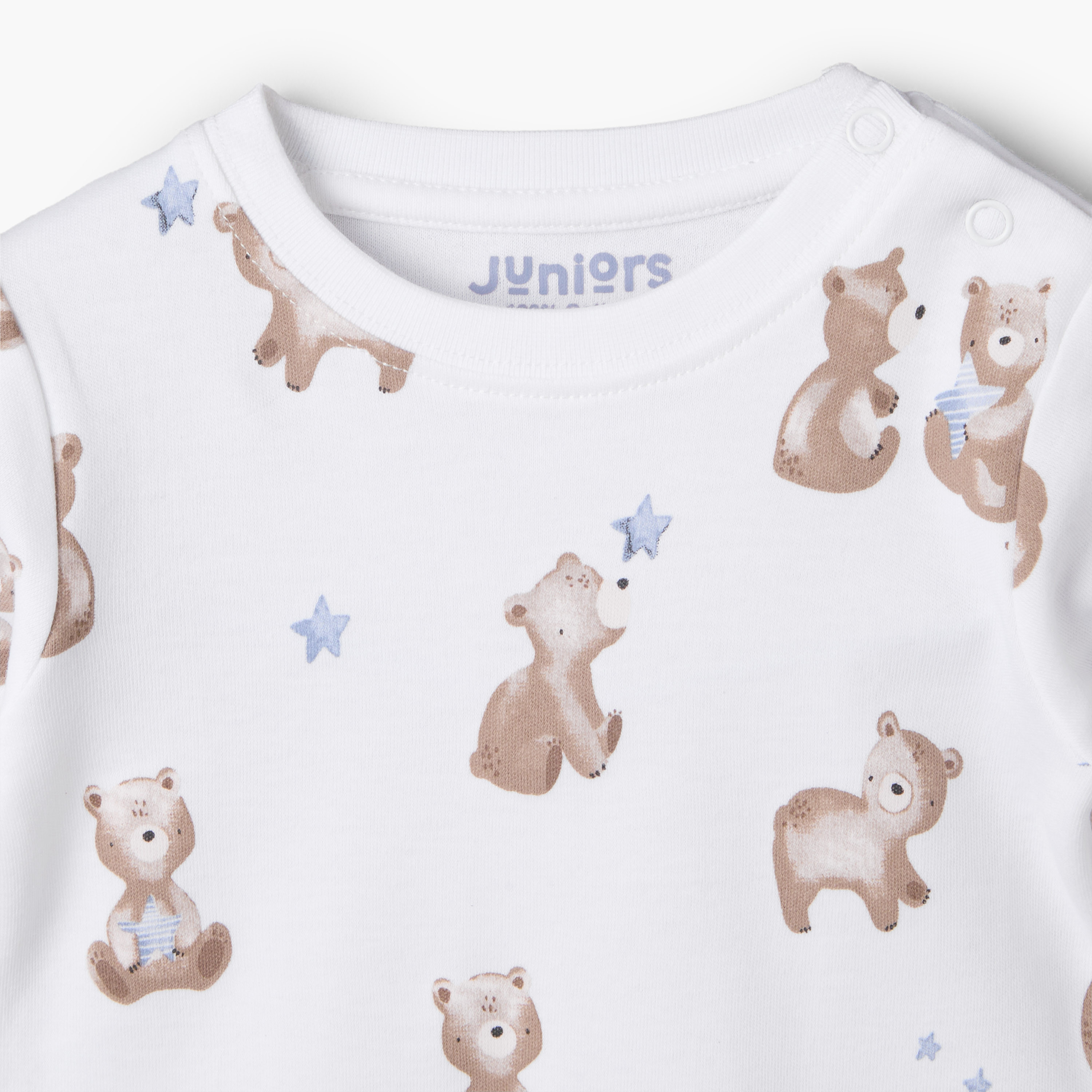 Pack of 3 Juniors Cotton Crew Neck Long Sleeves Pyjama Set with Bear Print-baby-boys-clothing-nightwear-pyjamasets-image-9