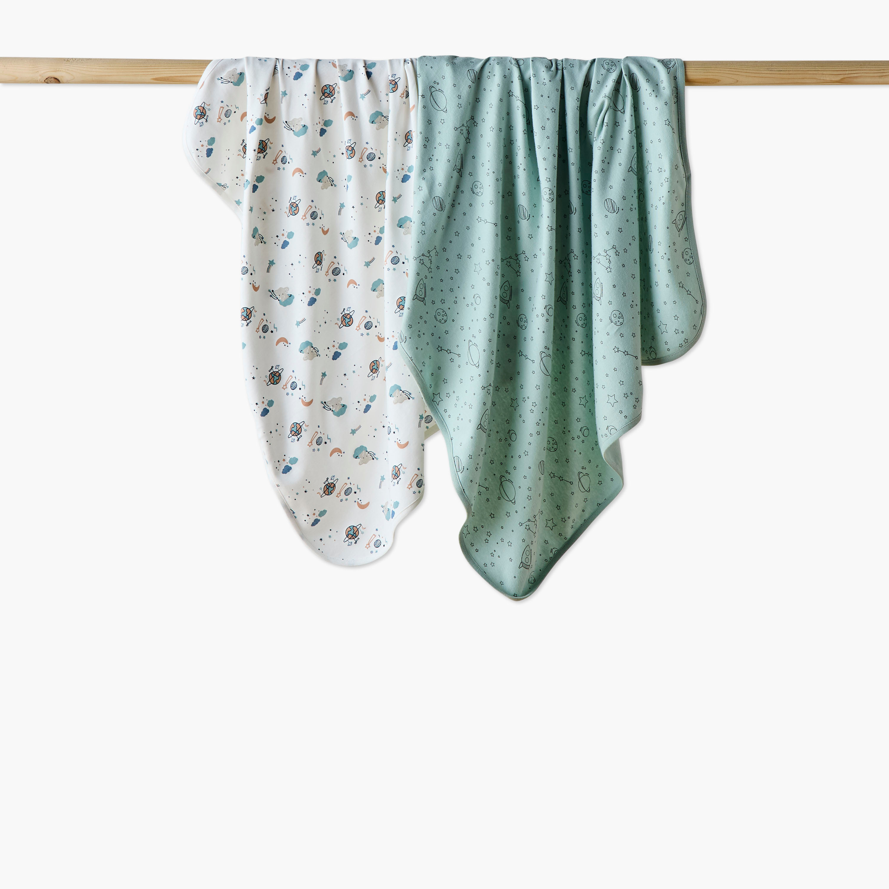 Juniors Printed Receiving Blanket - Set of 2-baby-nursery-blanketsandswaddles-receivingblankets-image-1