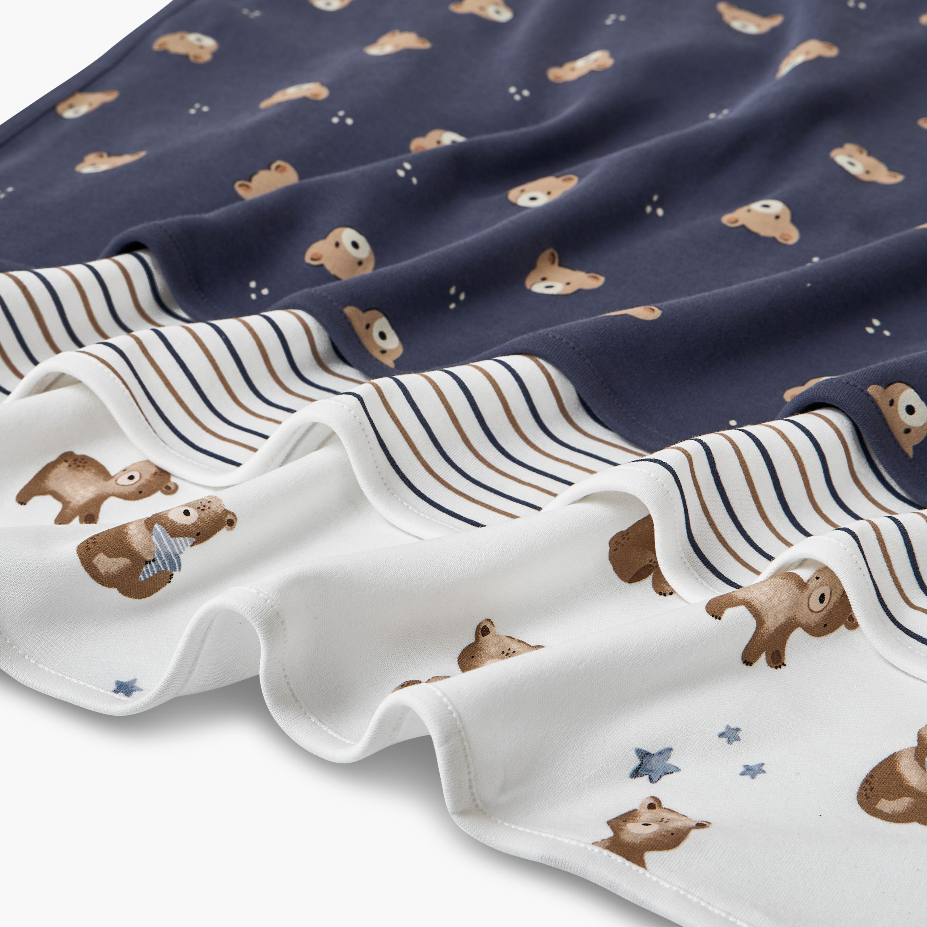 Pack of 3 Juniors Receiving Blanket with Bear Print-baby-nursery-blanketsandswaddles-receivingblankets-image-4