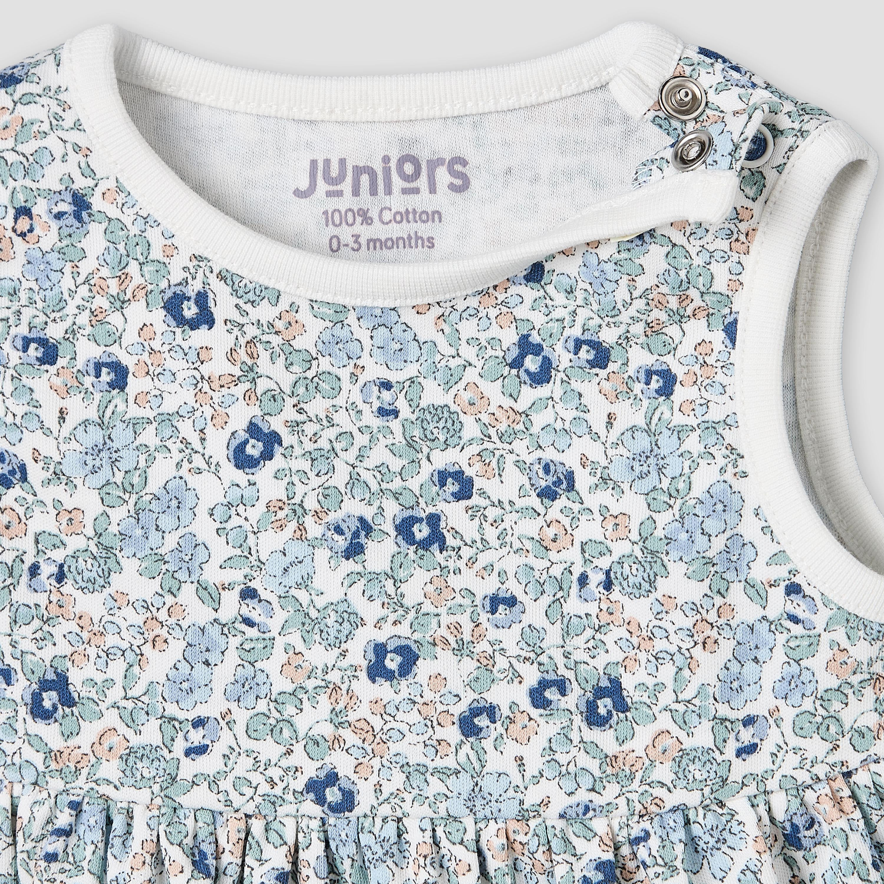 Pack of 2 Juniors Round Neck Sleeveless Knee-Length Dress with Floral Print-baby-girls-clothing-dressesandjumpsuits-image-5