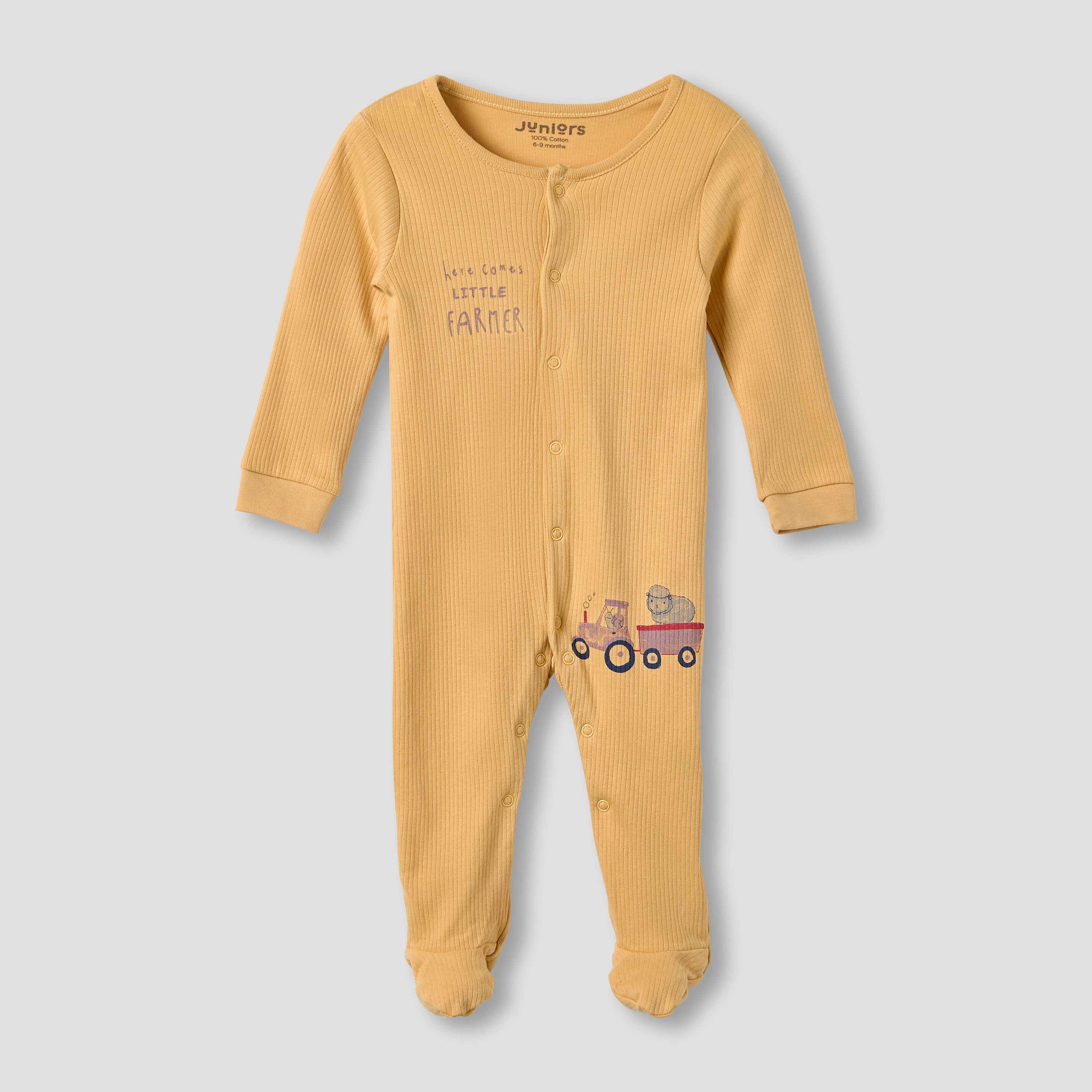 بدلات نوم بطبعات مزرعة وأكمام طويلة من جونيورز - طقم 3 قطع-baby-boys-clothing-nightwear-sleepsuits-image-3