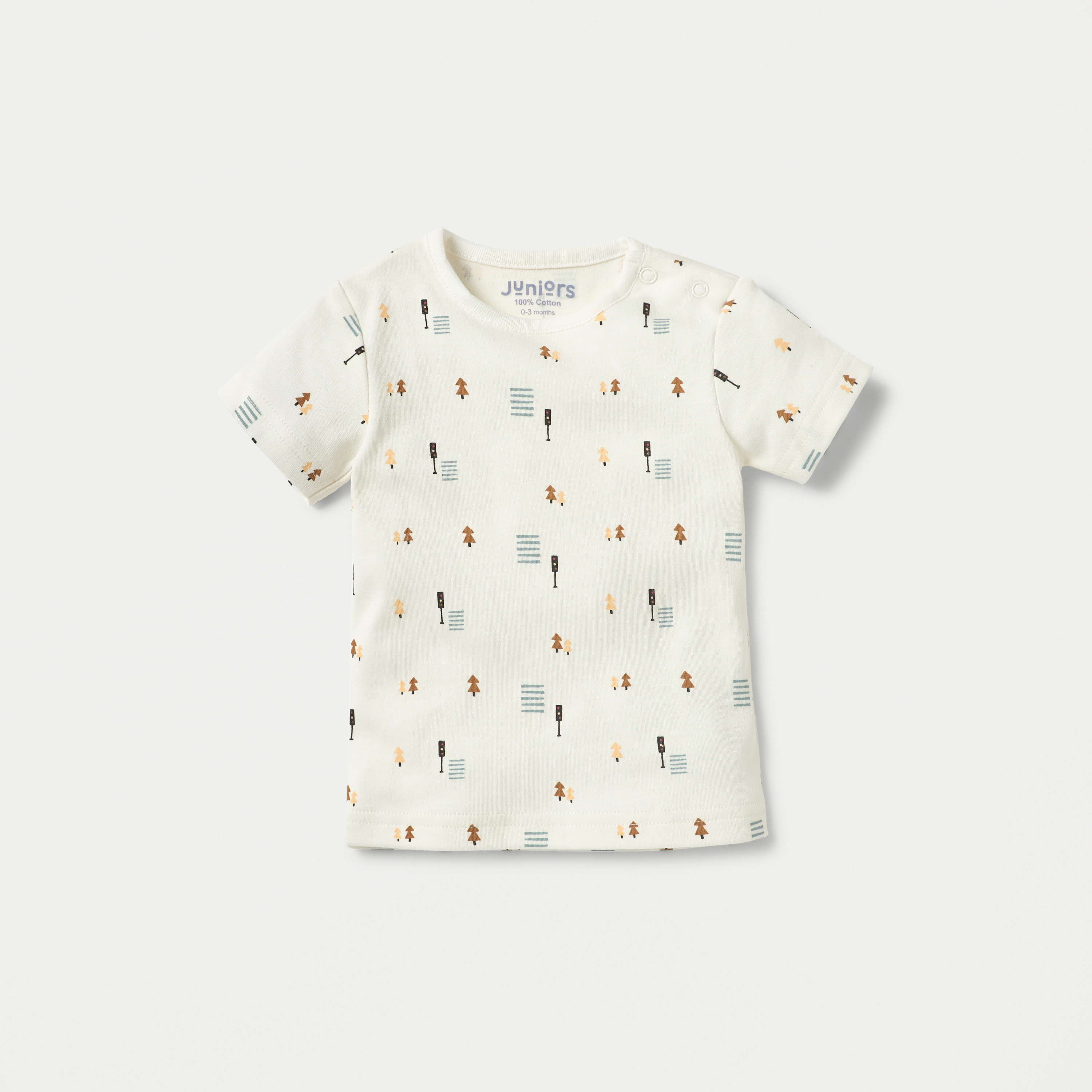 طقم دنغري وتيشيرت بأكمام قصيرة وطبعات من جونيورز-baby-boys-clothing-rompers-image-2
