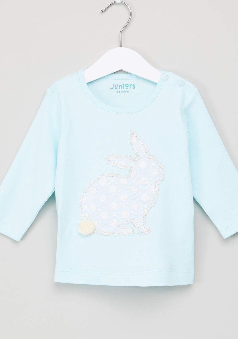 Juniors Applique Detail T-Shirt and Pyjama Set-Pyjama Sets-image-1