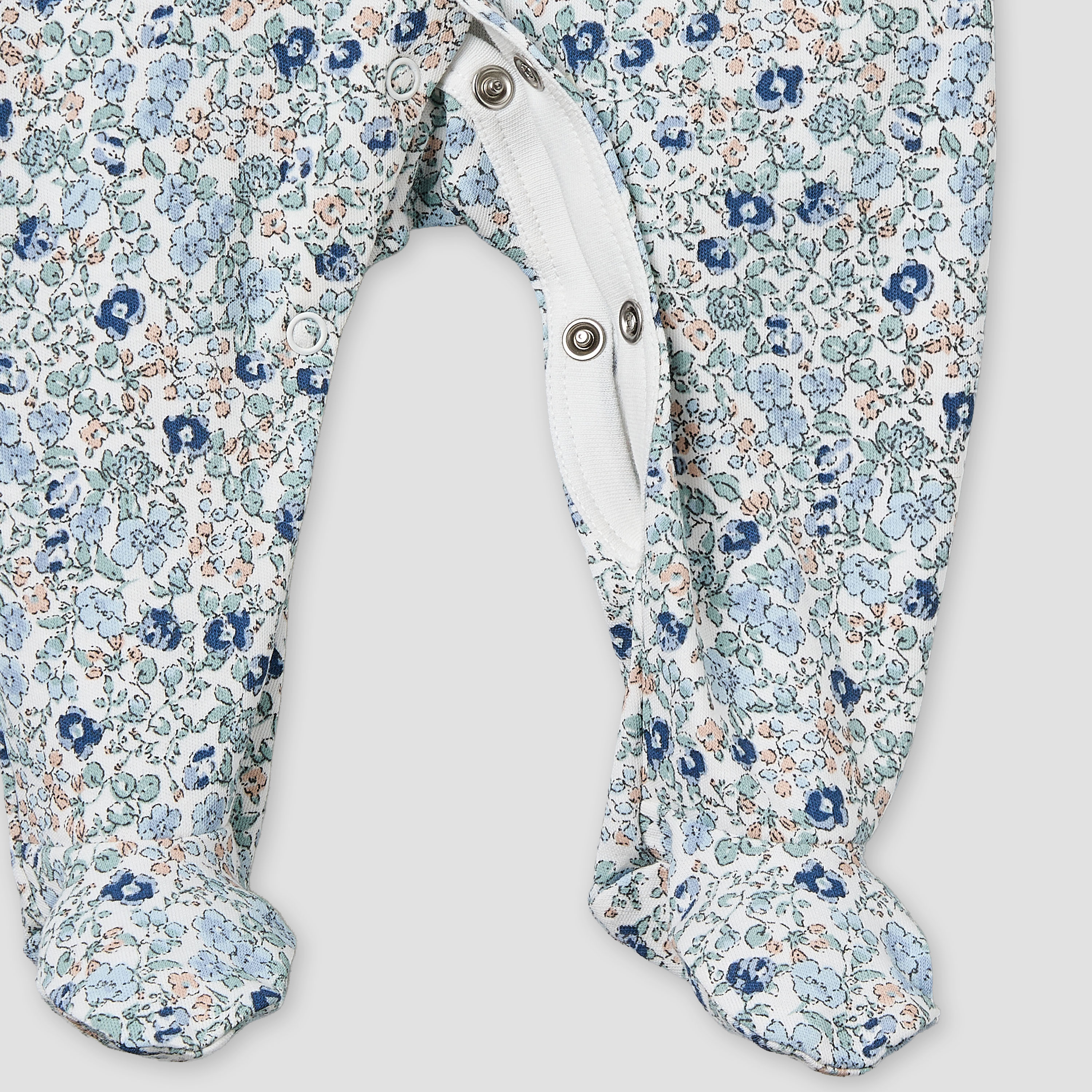 Pack of 2 Juniors Cotton Round Neck Long Sleeve Sleepsuit with Floral Print-baby-girls-clothing-nightwear-sleepsuits-image-7