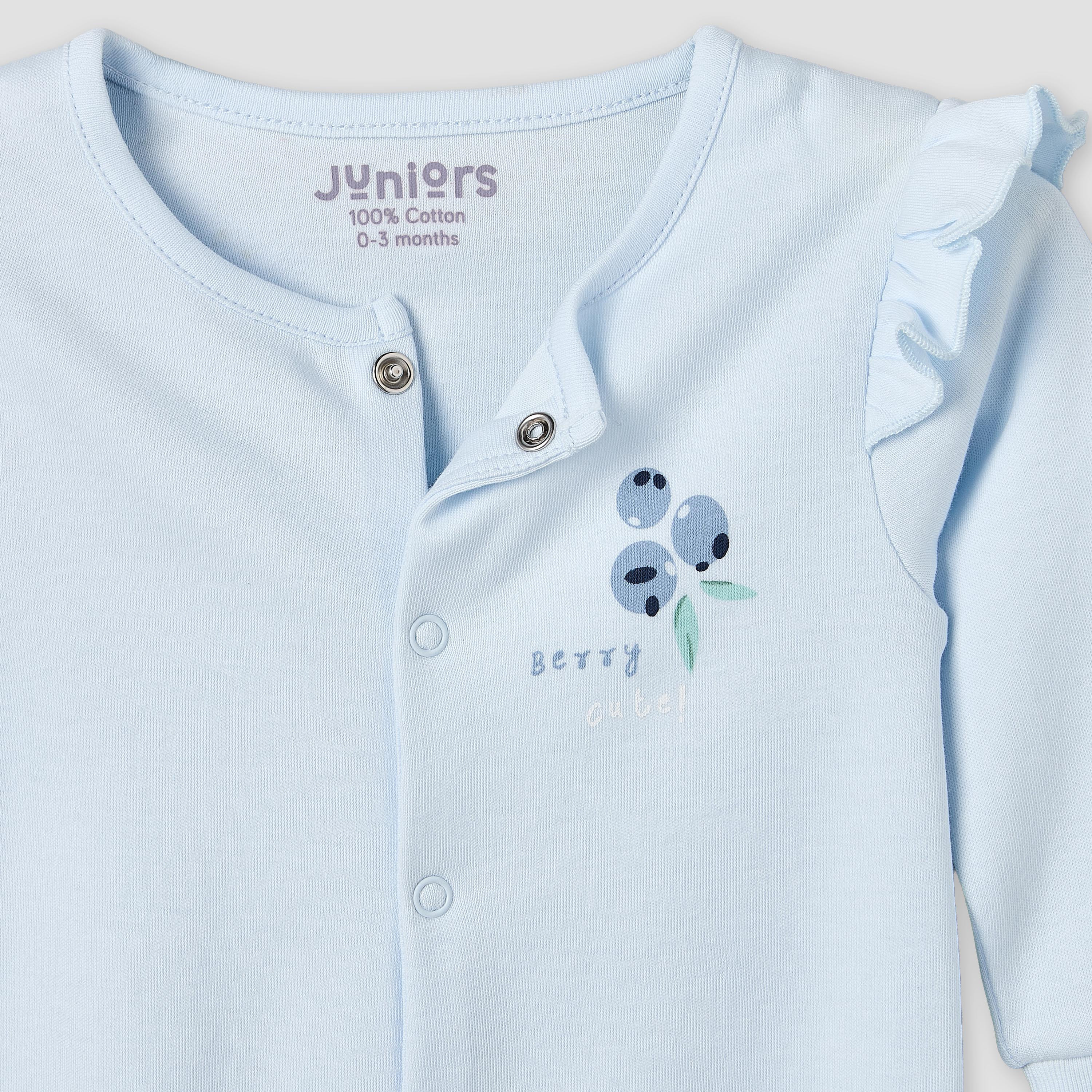 Set of 2 Juniors Round Neck Short Sleeve Romper and Sleepsuit Set with Snap Button Closure-baby-girls-clothing-nightwear-sleepsuits-image-5