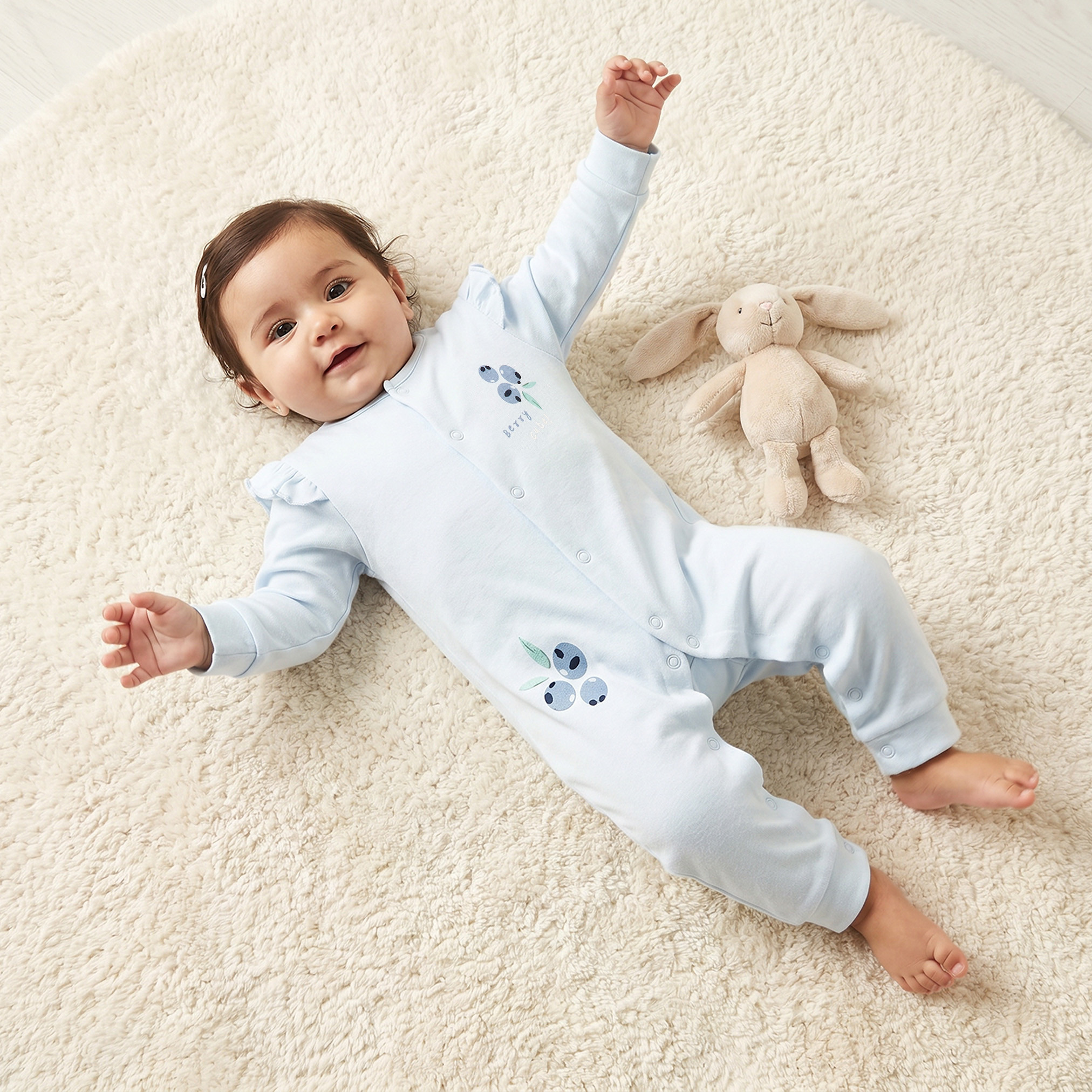 Set of 2 Juniors Round Neck Short Sleeve Romper and Sleepsuit Set with Snap Button Closure-baby-girls-clothing-nightwear-sleepsuits-image-2