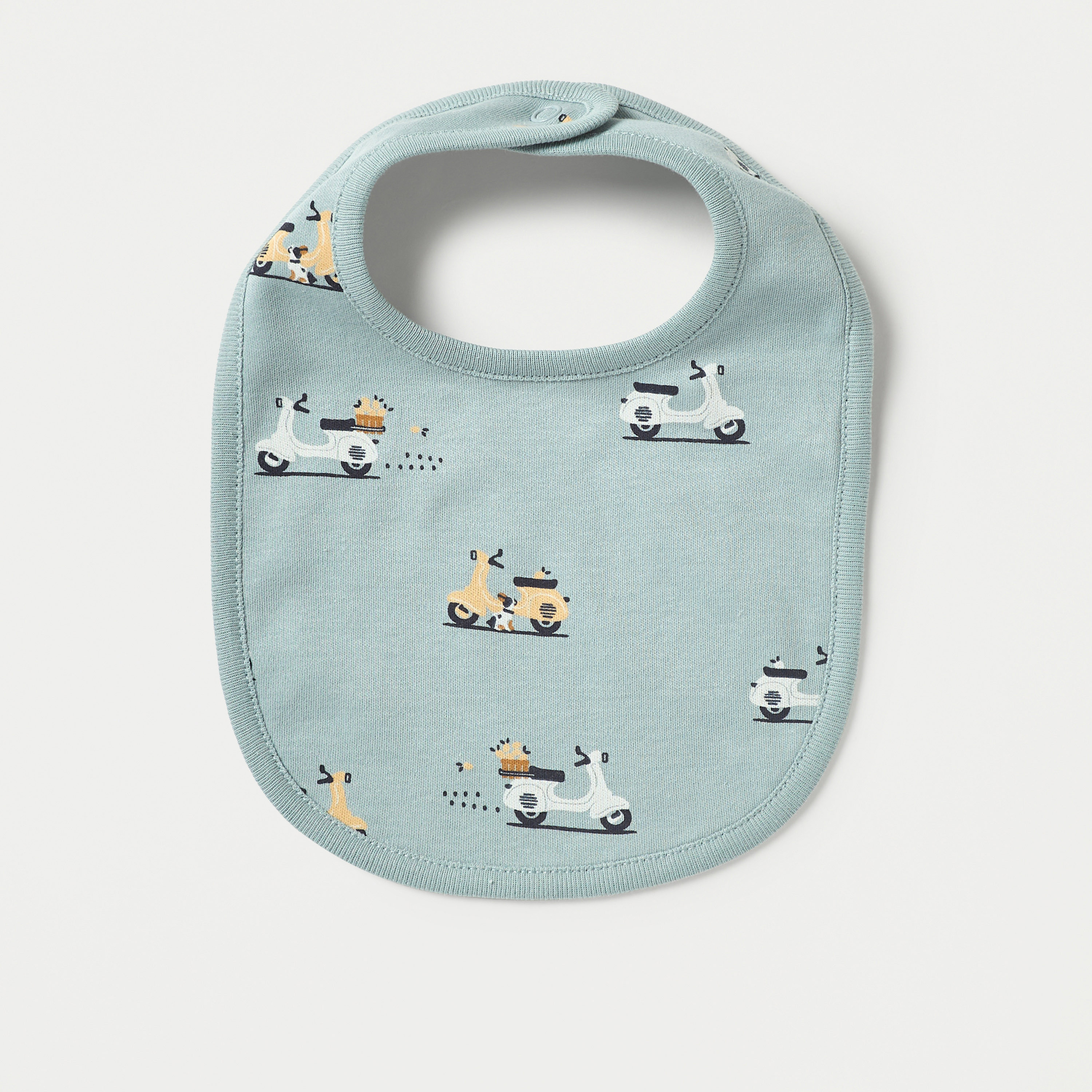 Juniors Printed Bib with Button Closure - Set of 2-baby-feeding-bibs-image-2