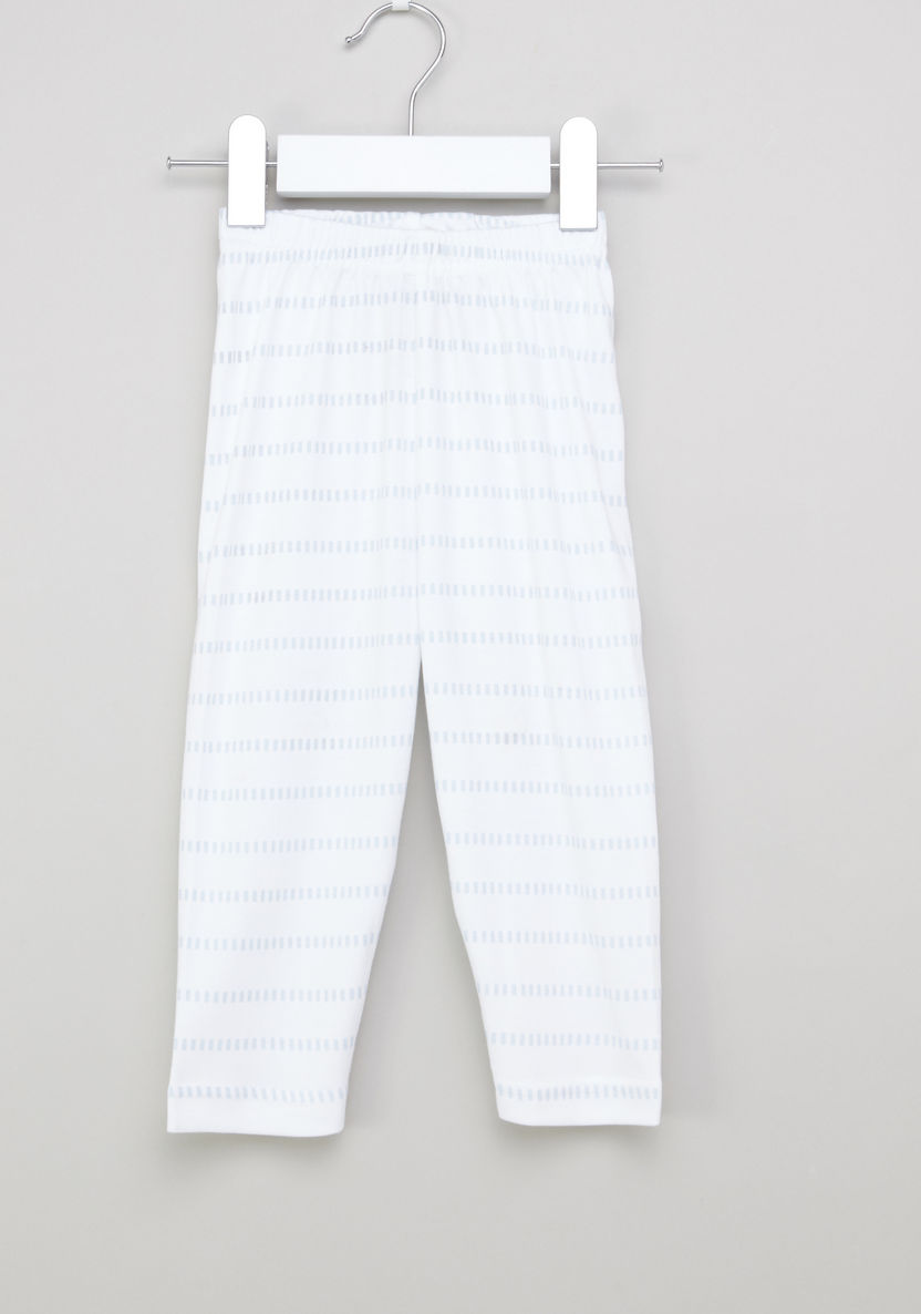 Giggles Long Sleeves T-shirt and Striped Pyjama Set-Pyjama Sets-image-3