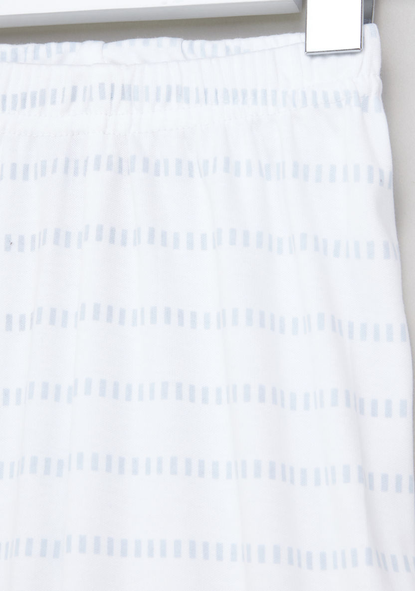 Giggles Long Sleeves T-shirt and Striped Pyjama Set-Pyjama Sets-image-4