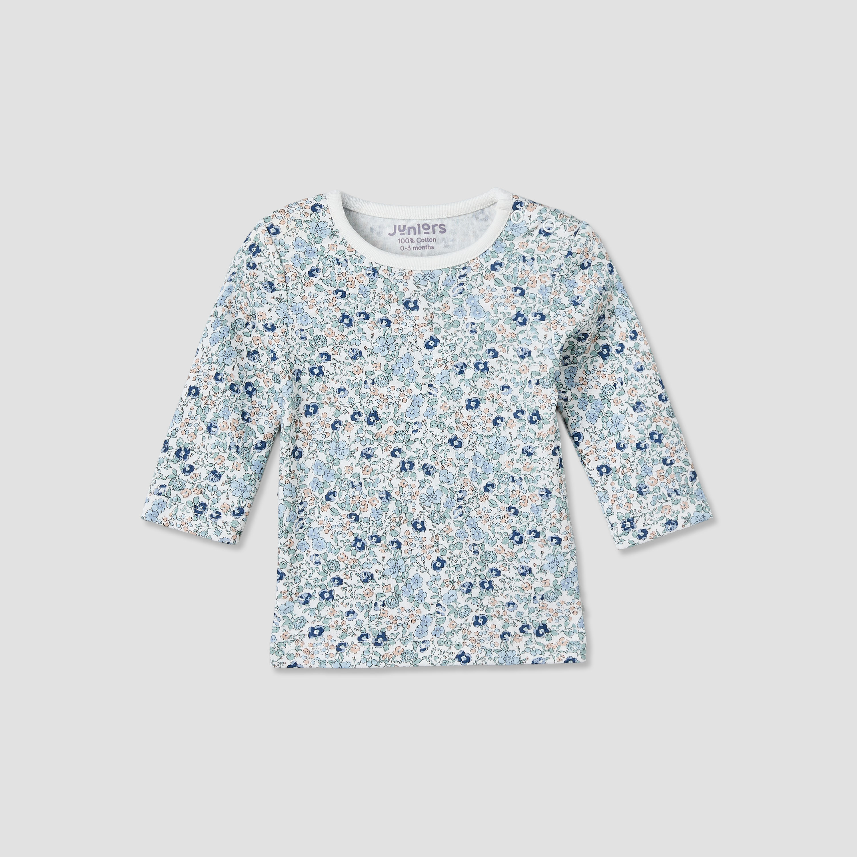 Set of 2 Juniors Cotton Round Neck Long Sleeves Pyjama Set with Floral Print-baby-girls-clothing-nightwear-pyjamasets-image-5