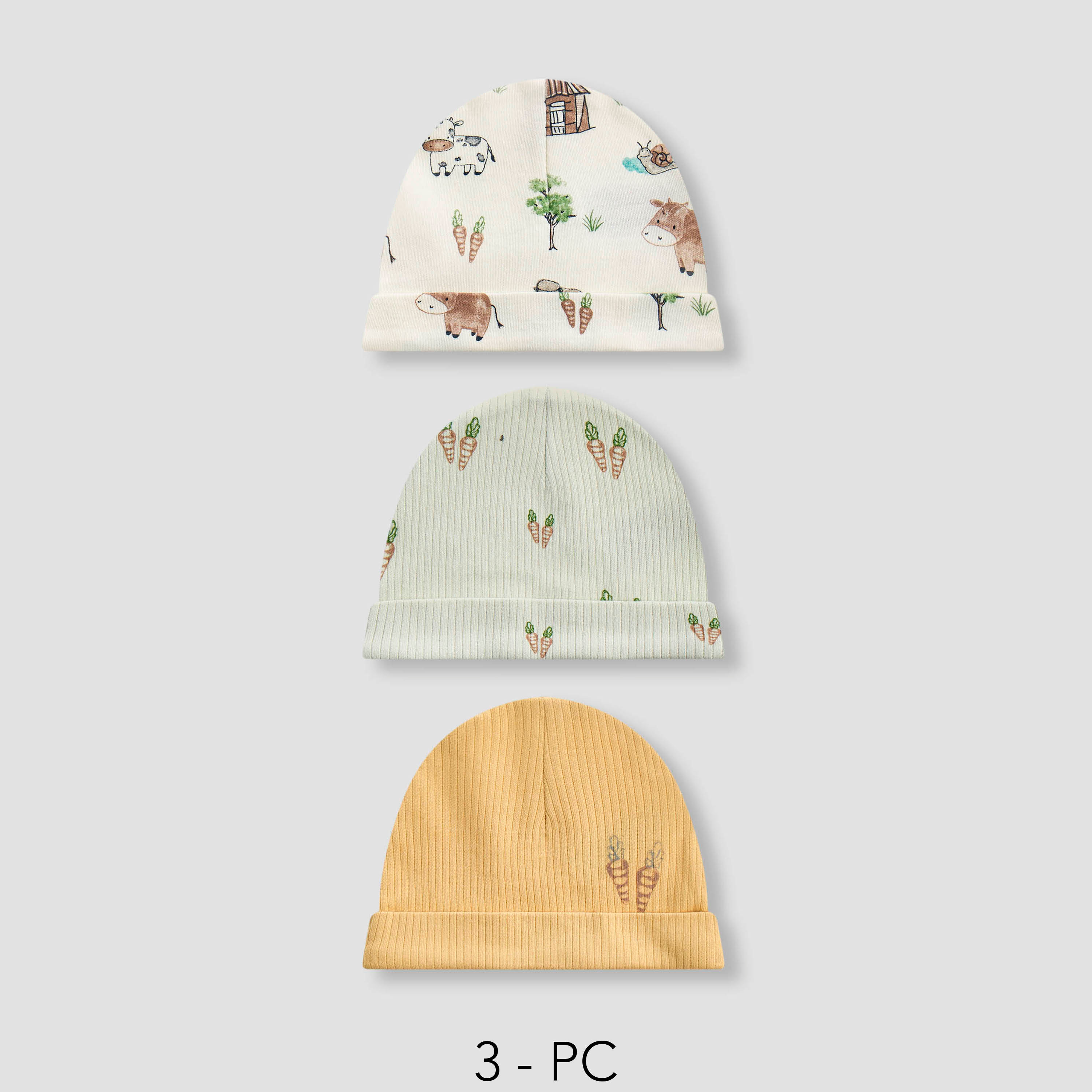 طقم 3 كاب بيني بطبعات من جونيورز-baby-boys-accessories-caps-image-1