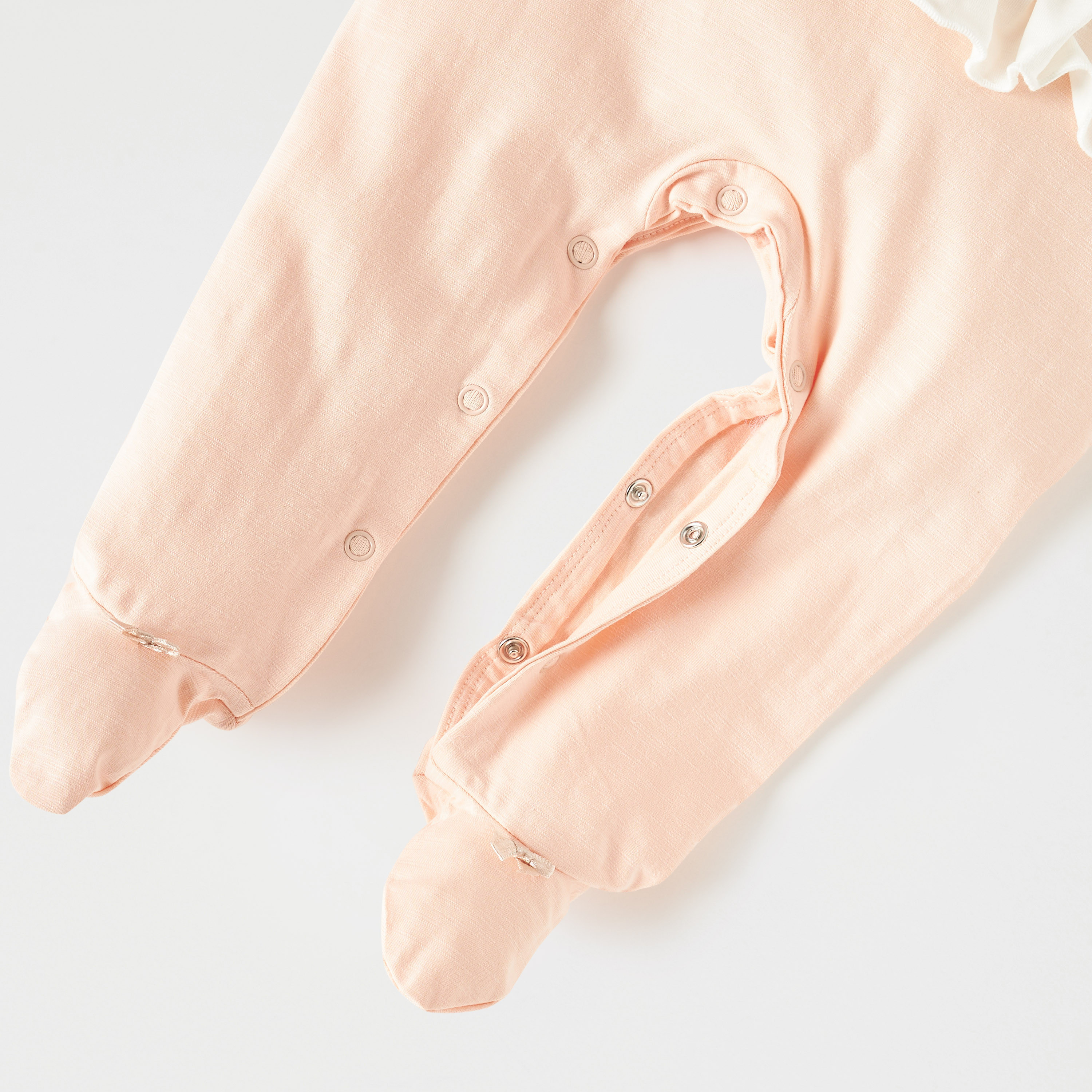 Juniors Printed Closed Feet Sleepsuit with Ruffle Detail-baby-girls-clothing-nightwear-sleepsuits-image-4