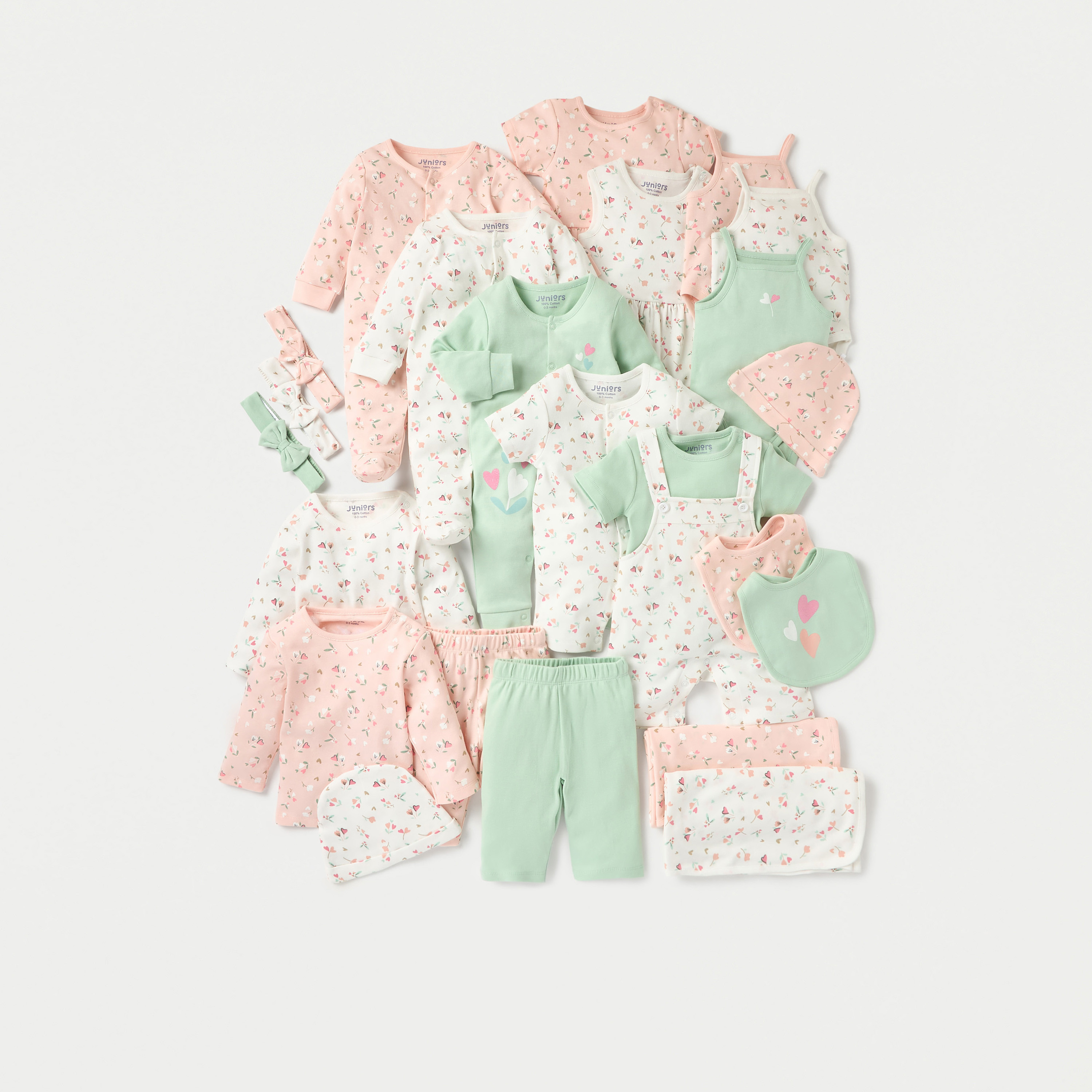 Juniors Floral Print Closed Foot Sleepsuit with Long Sleeves - Set of 2-baby-girls-clothing-nightwear-sleepsuits-image-6