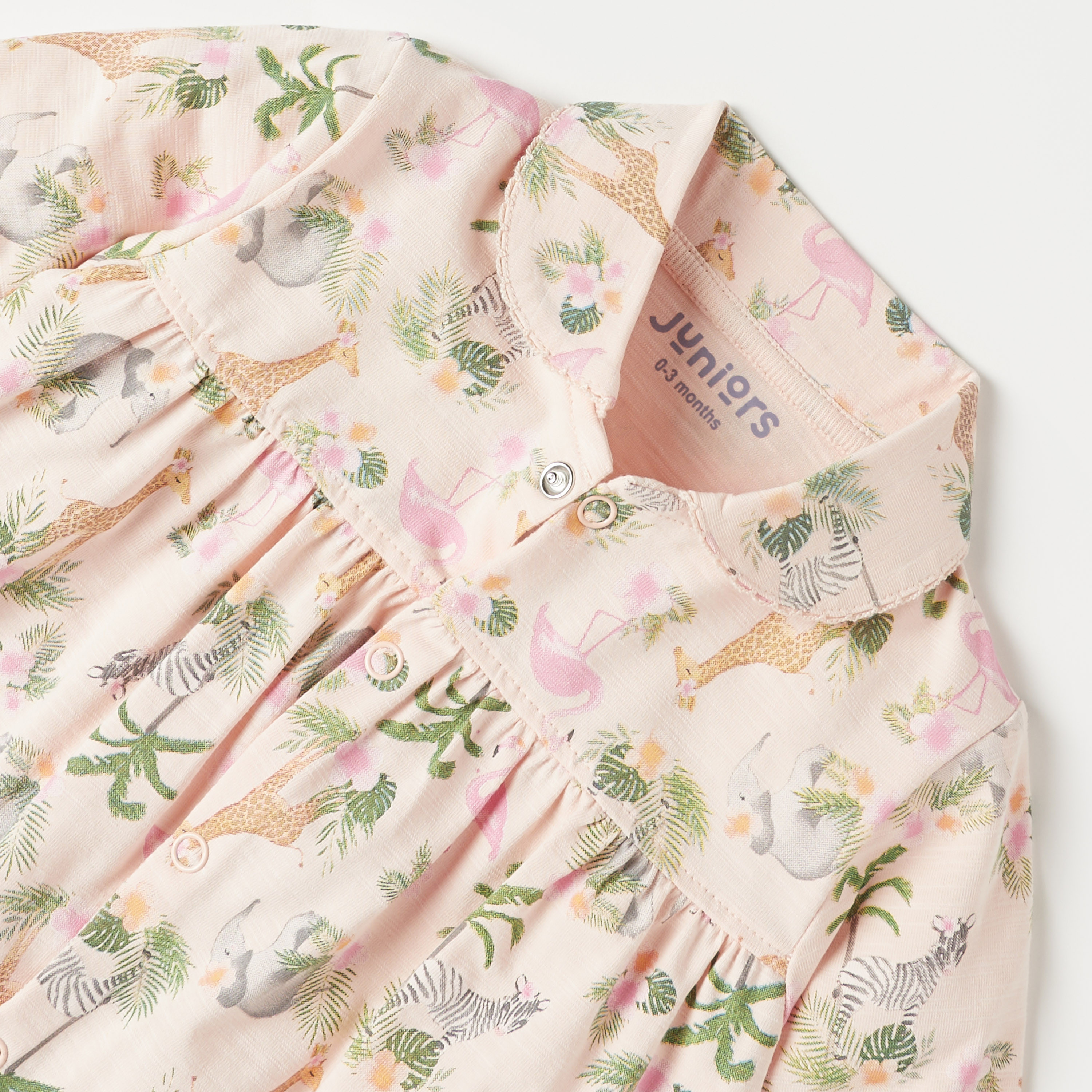 Juniors All-Over Tropical Print Closed Feet Sleepsuit-baby-girls-clothing-nightwear-sleepsuits-image-2