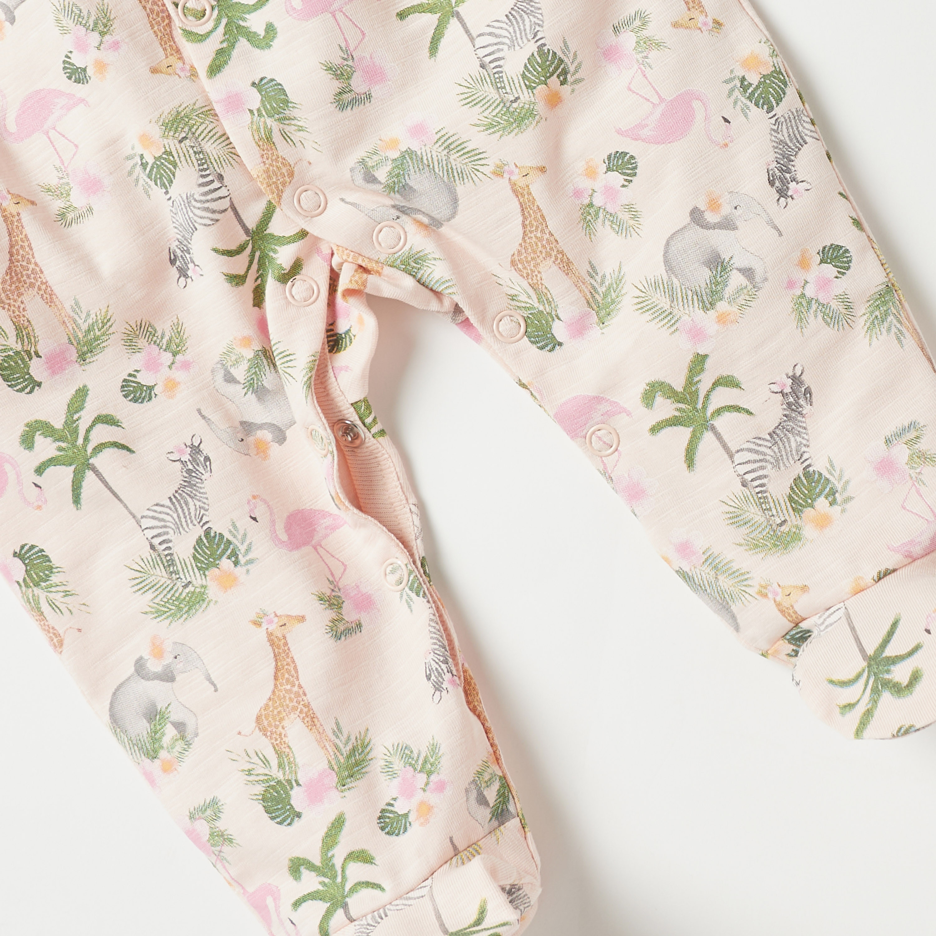 Juniors All-Over Tropical Print Closed Feet Sleepsuit-baby-girls-clothing-nightwear-sleepsuits-image-3