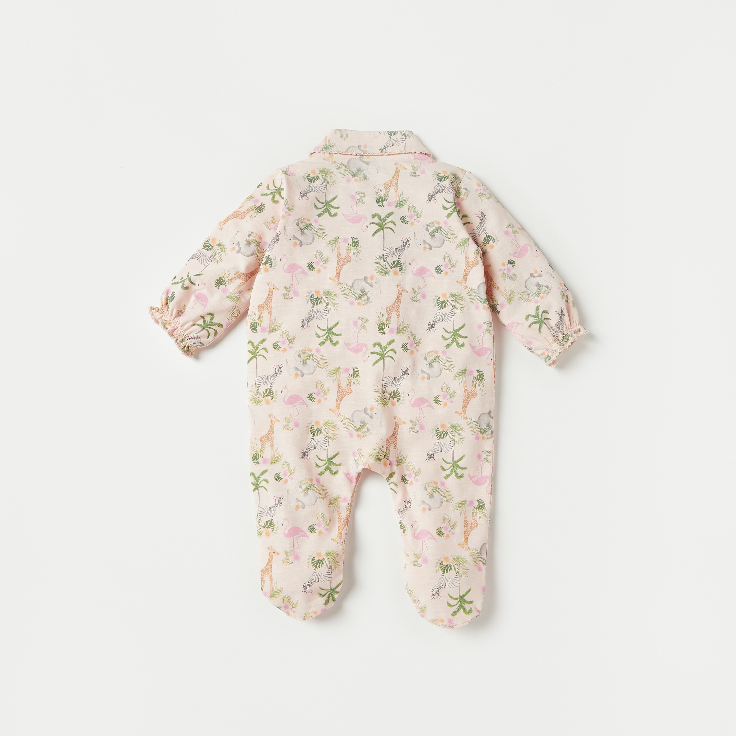 Juniors All-Over Tropical Print Closed Feet Sleepsuit-baby-girls-clothing-nightwear-sleepsuits-image-4