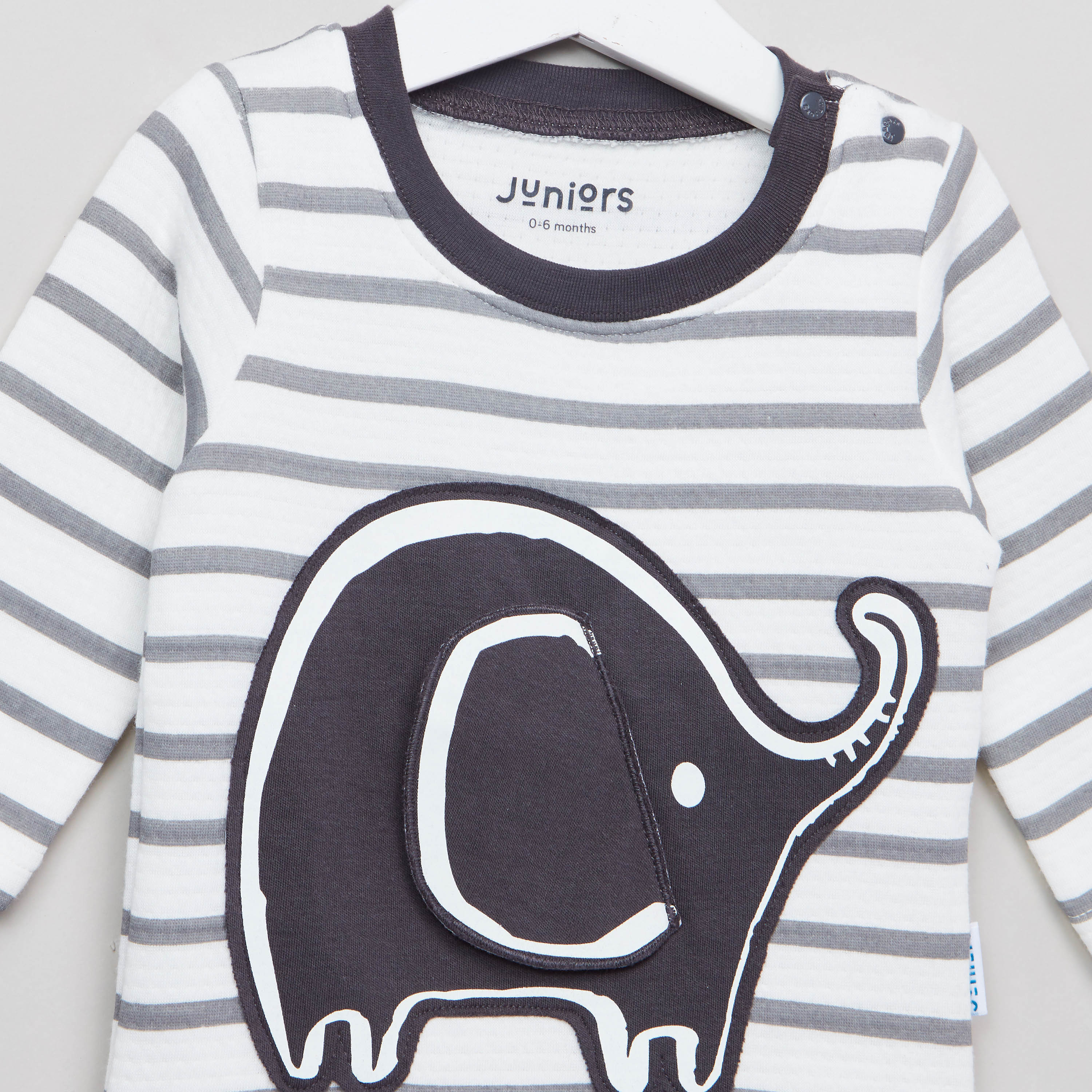 Juniors Striped Applique Detail T-shirt and Pyjama Set-baby-boys-clothing-nightwear-pyjamasets-image-3
