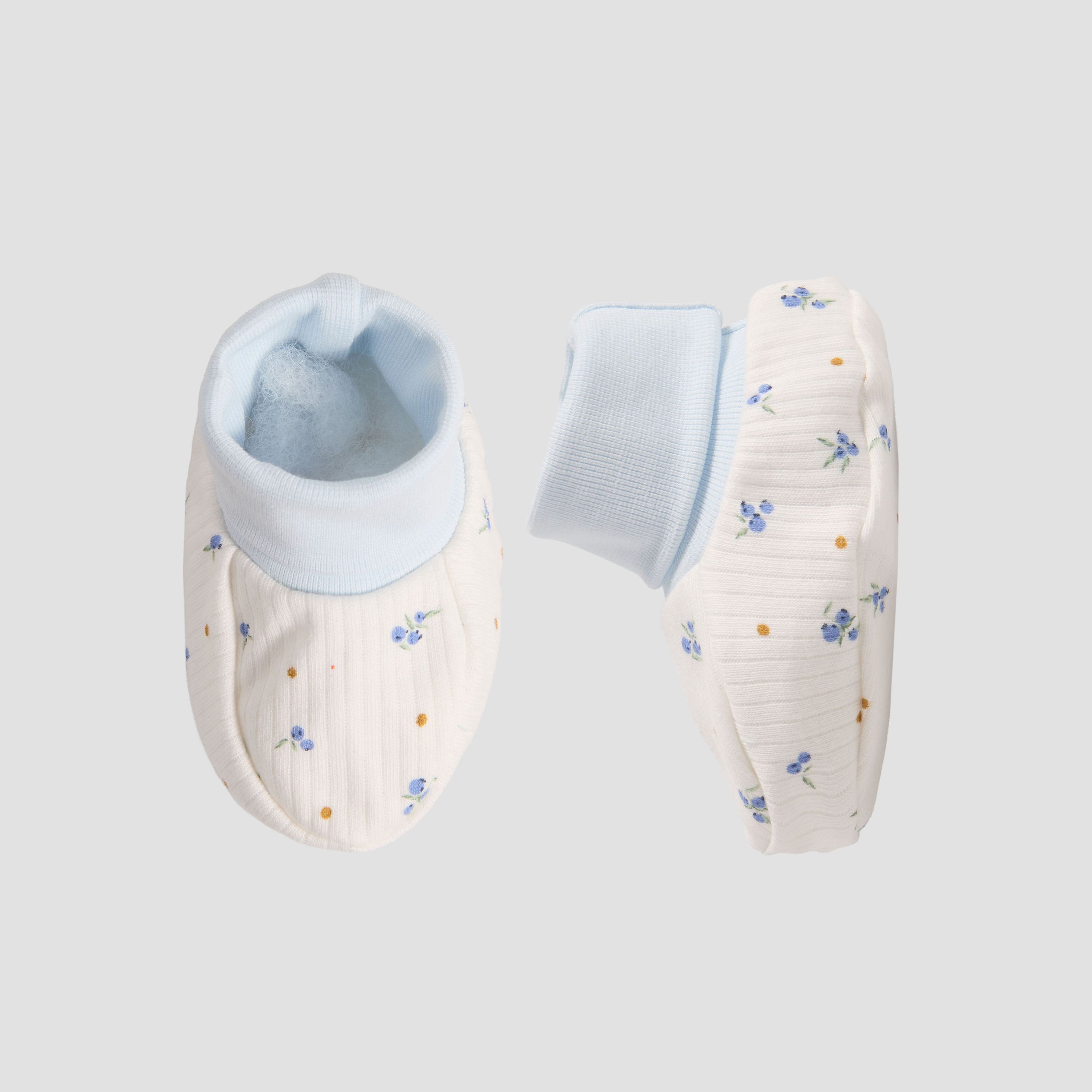 Pack of 2 Juniors Booties with Cuffed Hem, Floral Print-baby-girls-shoes-booties-image-3