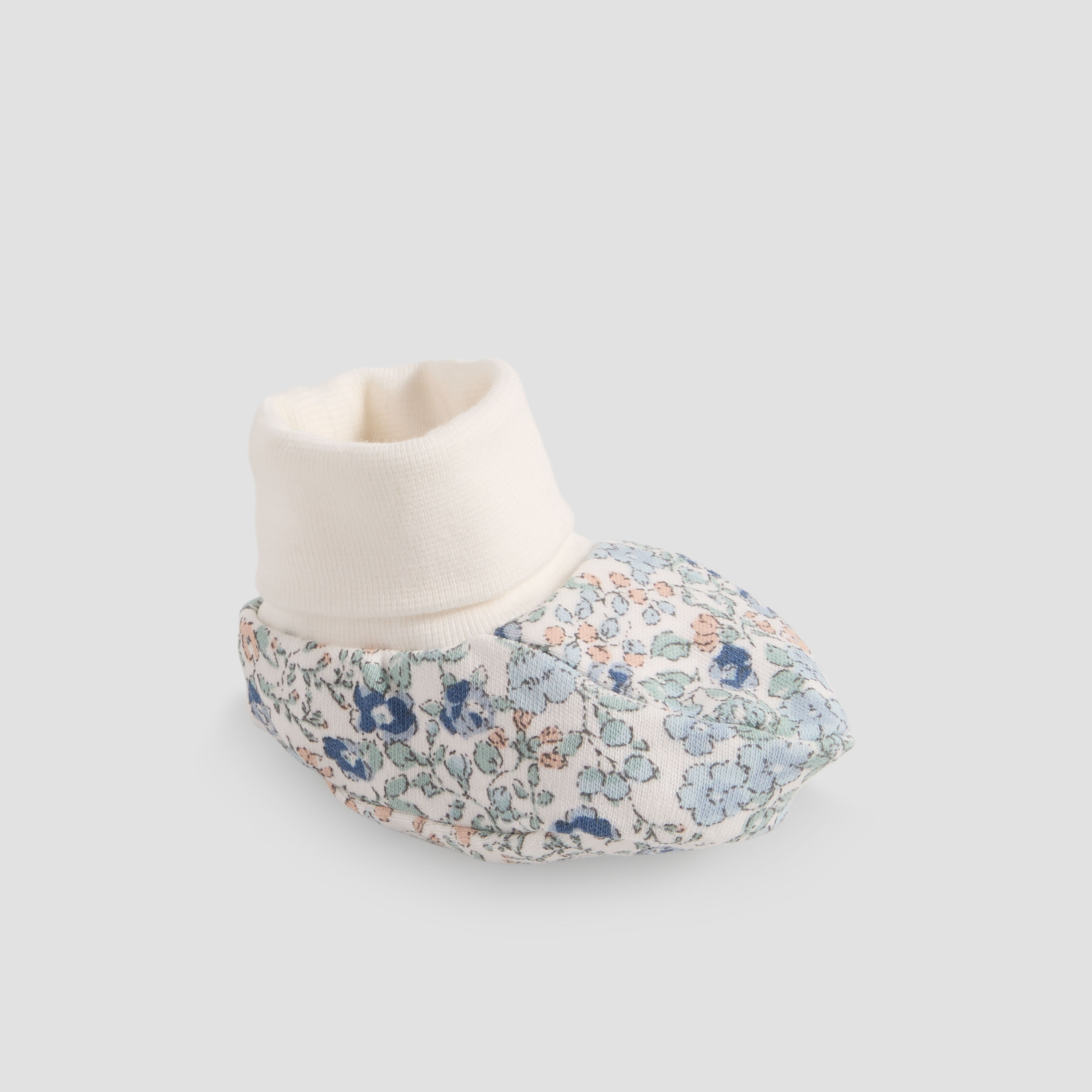 Pack of 2 Juniors Booties with Cuffed Hem, Floral Print-baby-girls-shoes-booties-image-4
