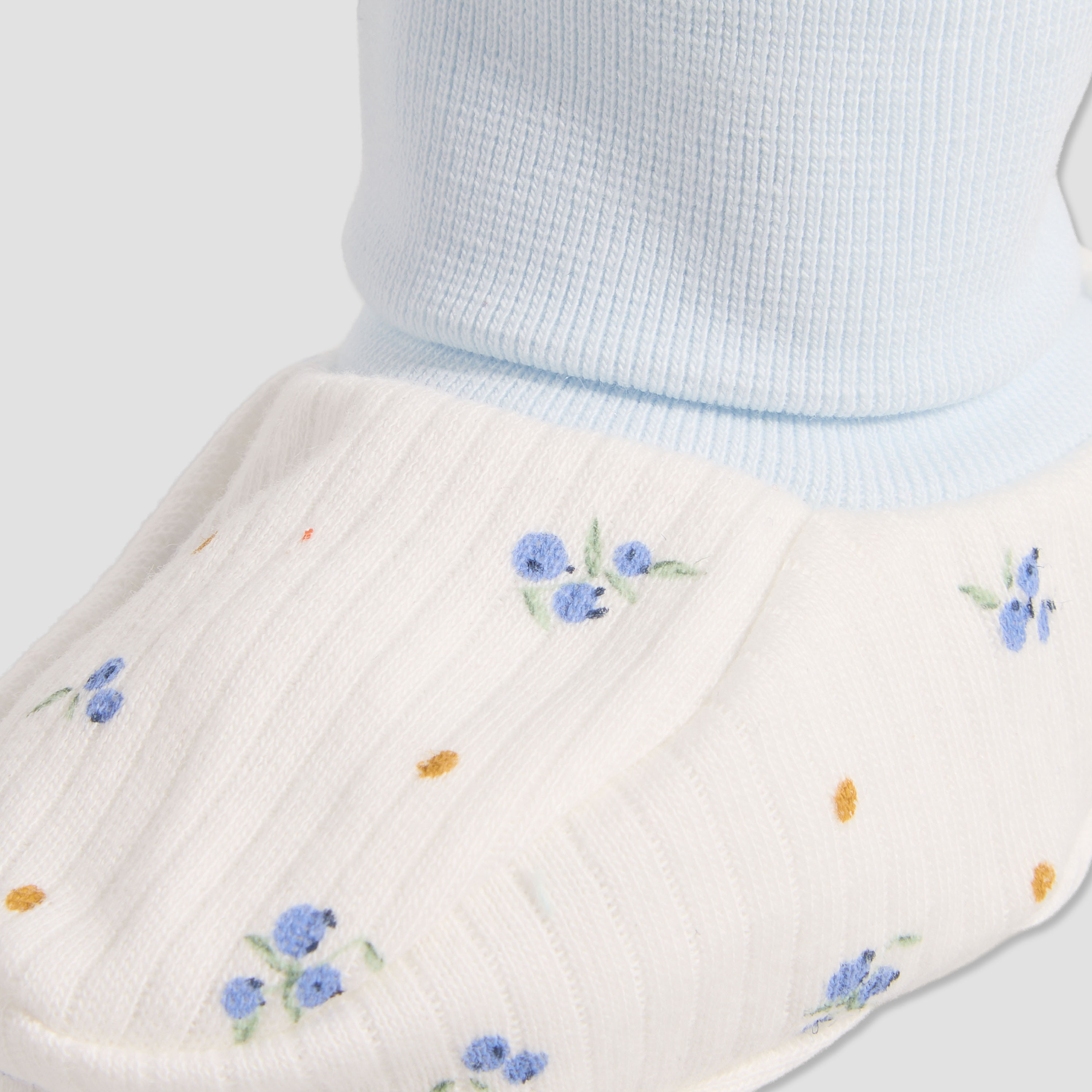 Pack of 2 Juniors Booties with Cuffed Hem, Floral Print-baby-girls-shoes-booties-image-8