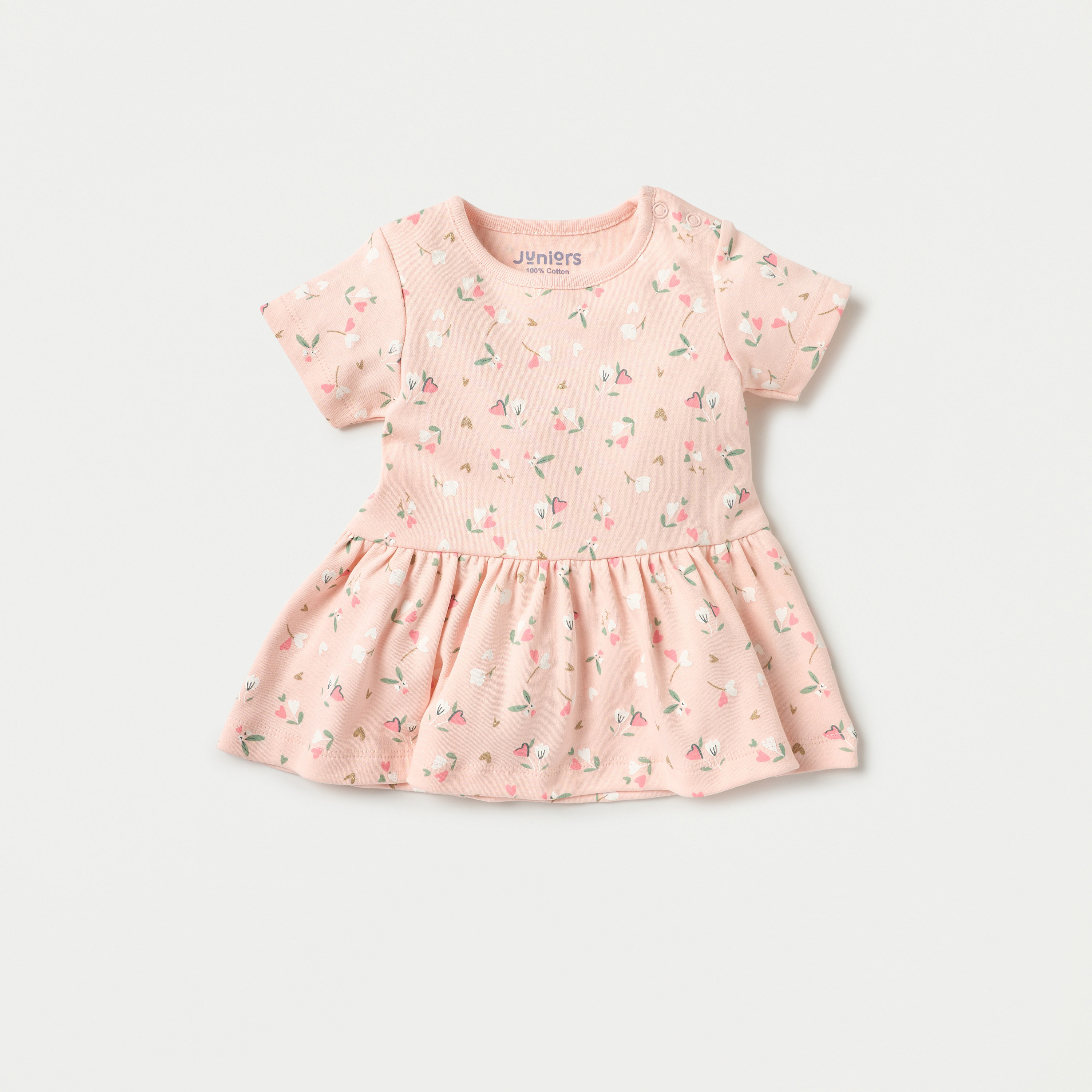 Juniors 2-Piece Floral Print A-line Dress Set with Pleat Detail-baby-girls-clothing-dressesandjumpsuits-image-2