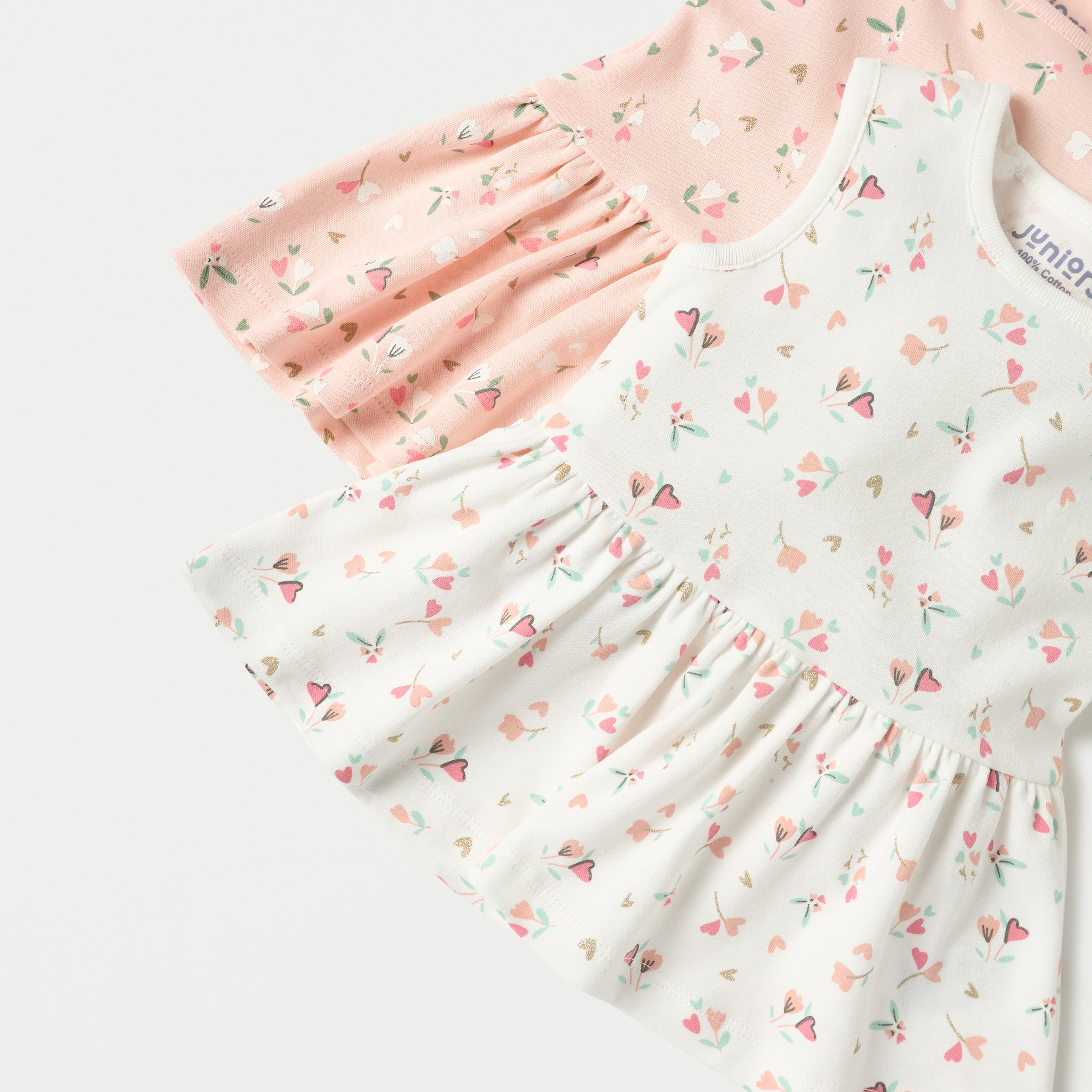 Juniors 2-Piece Floral Print A-line Dress Set with Pleat Detail-baby-girls-clothing-dressesandjumpsuits-image-4