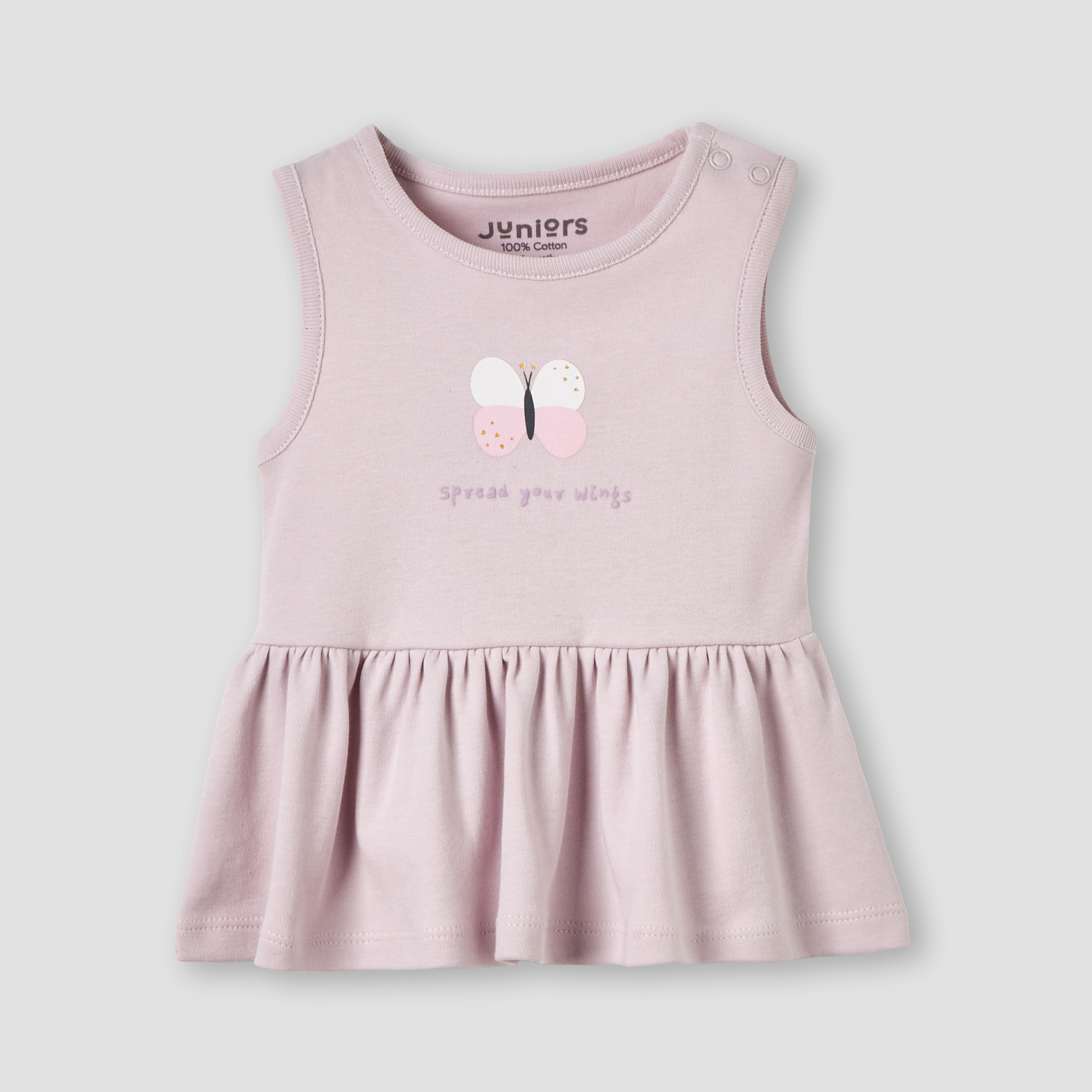 Pack of 2 Juniors Round Neck A-line Dress with Butterfly Print-baby-girls-clothing-dressesandjumpsuits-image-3