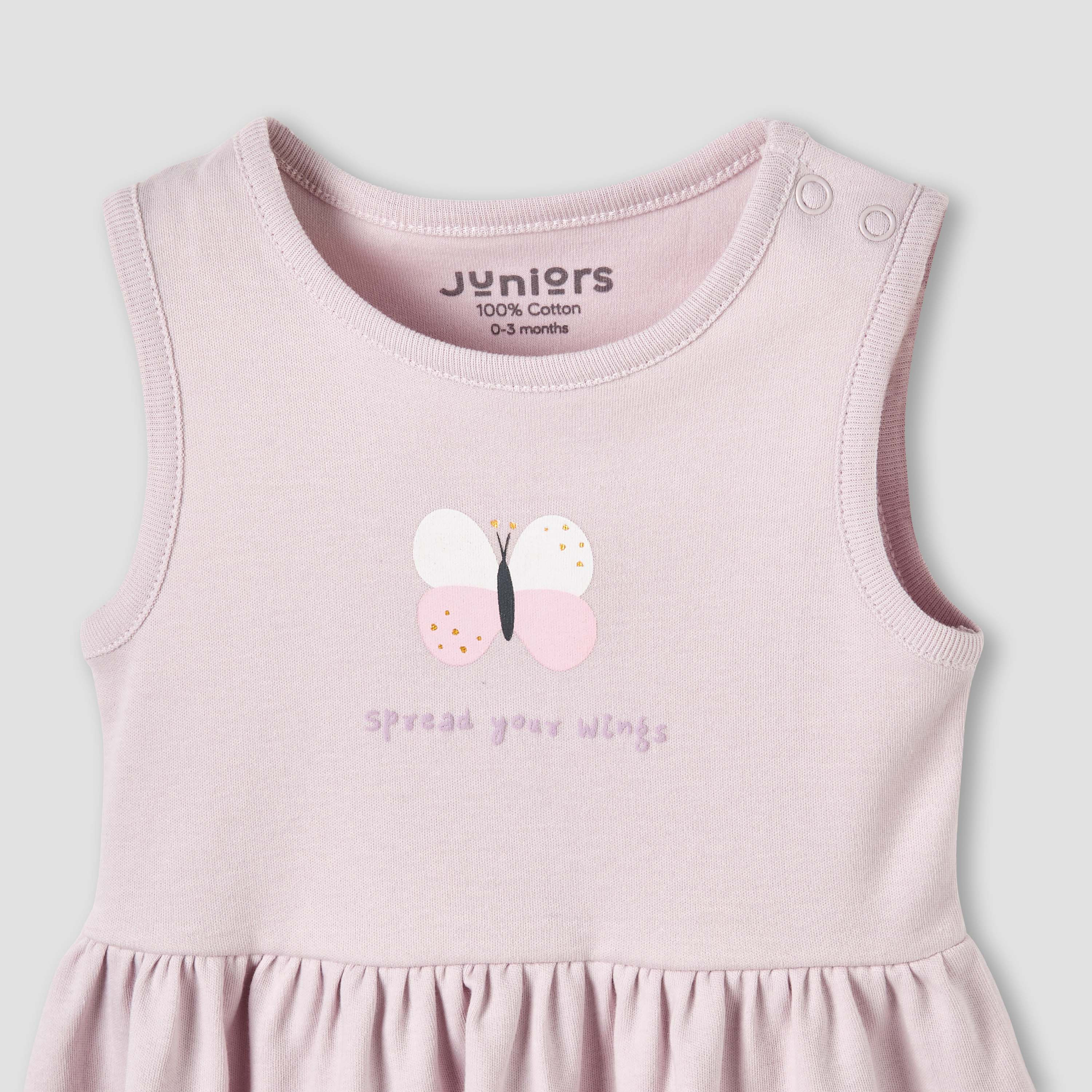Pack of 2 Juniors Round Neck A-line Dress with Butterfly Print-baby-girls-clothing-dressesandjumpsuits-image-4
