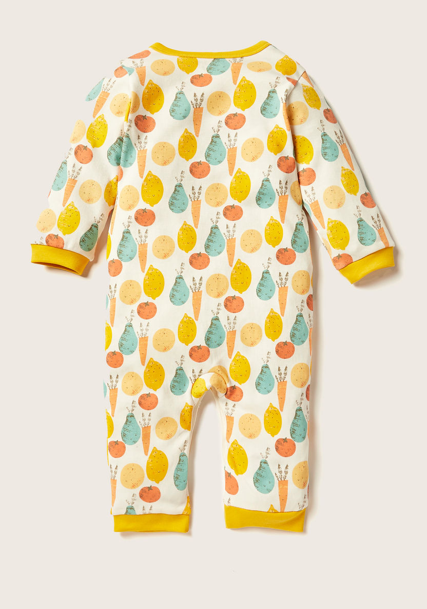 Juniors Printed Long Sleeve Sleepsuit with Button Closure-Sleepsuits-image-2