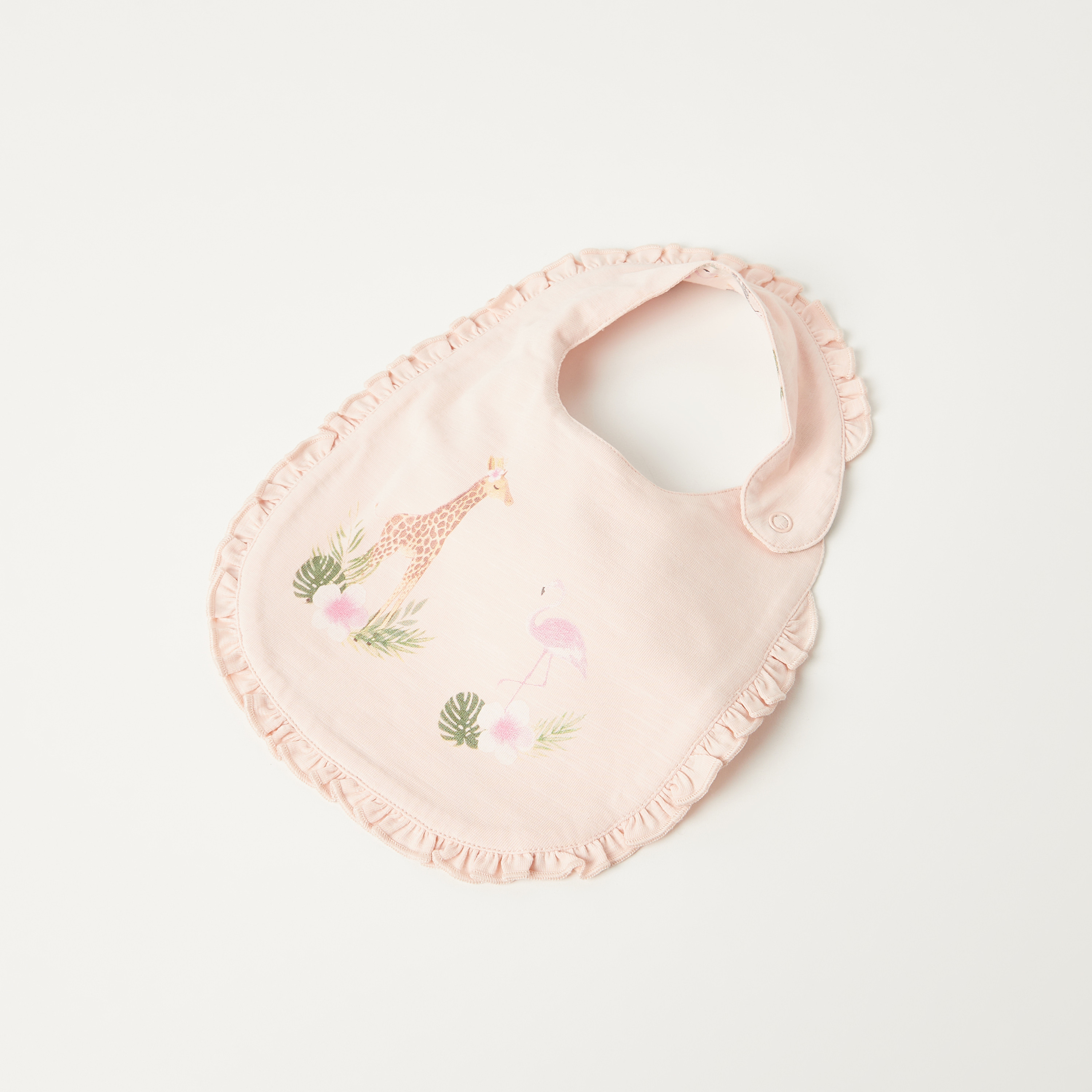 Juniors Tropical Animal Print Bib with Snap Button Closure-baby-feeding-bibs-image-4