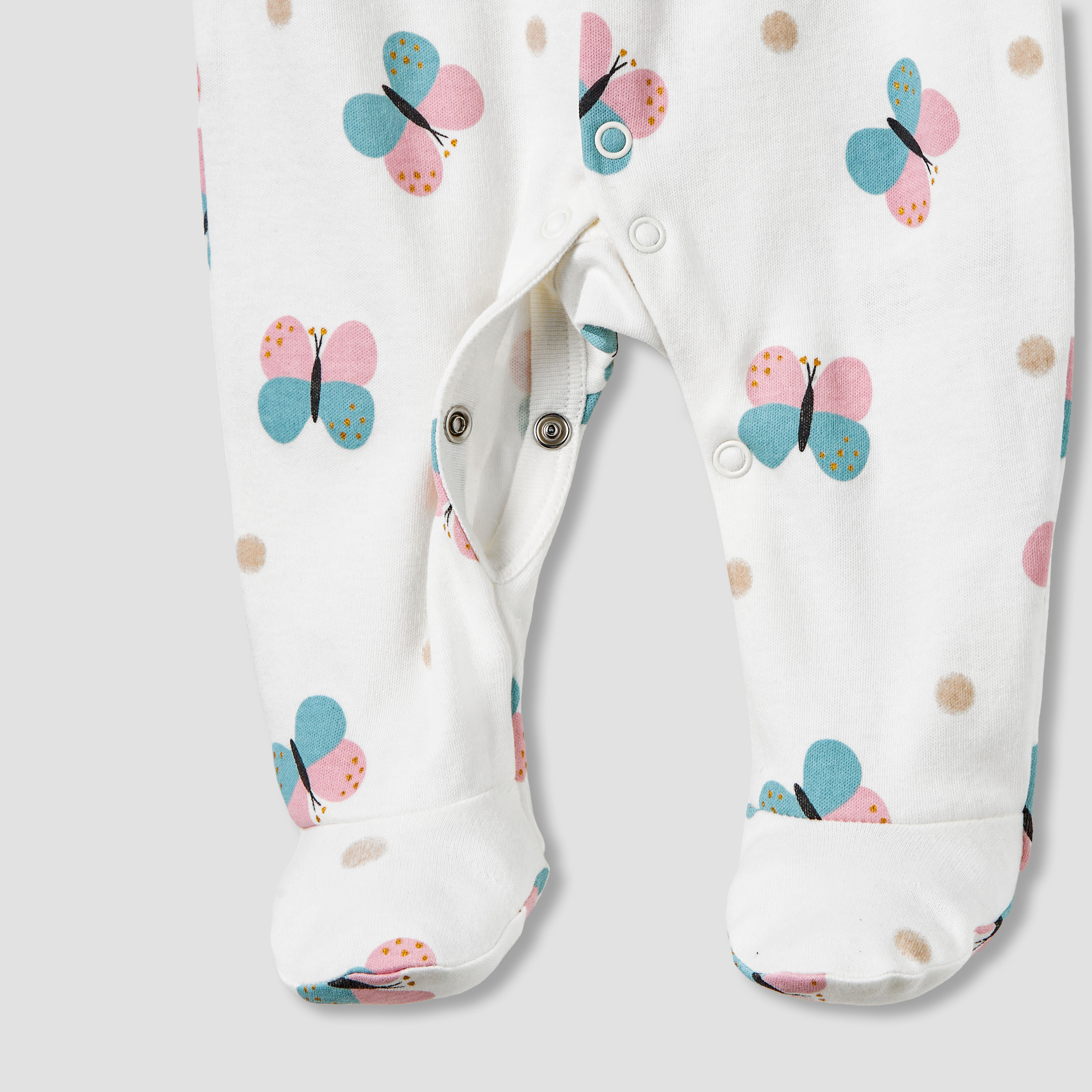Pack of 2 Juniors Cotton Round Neck Long Sleeves Sleepsuit with Butterfly Print-baby-girls-clothing-nightwear-sleepsuits-image-5