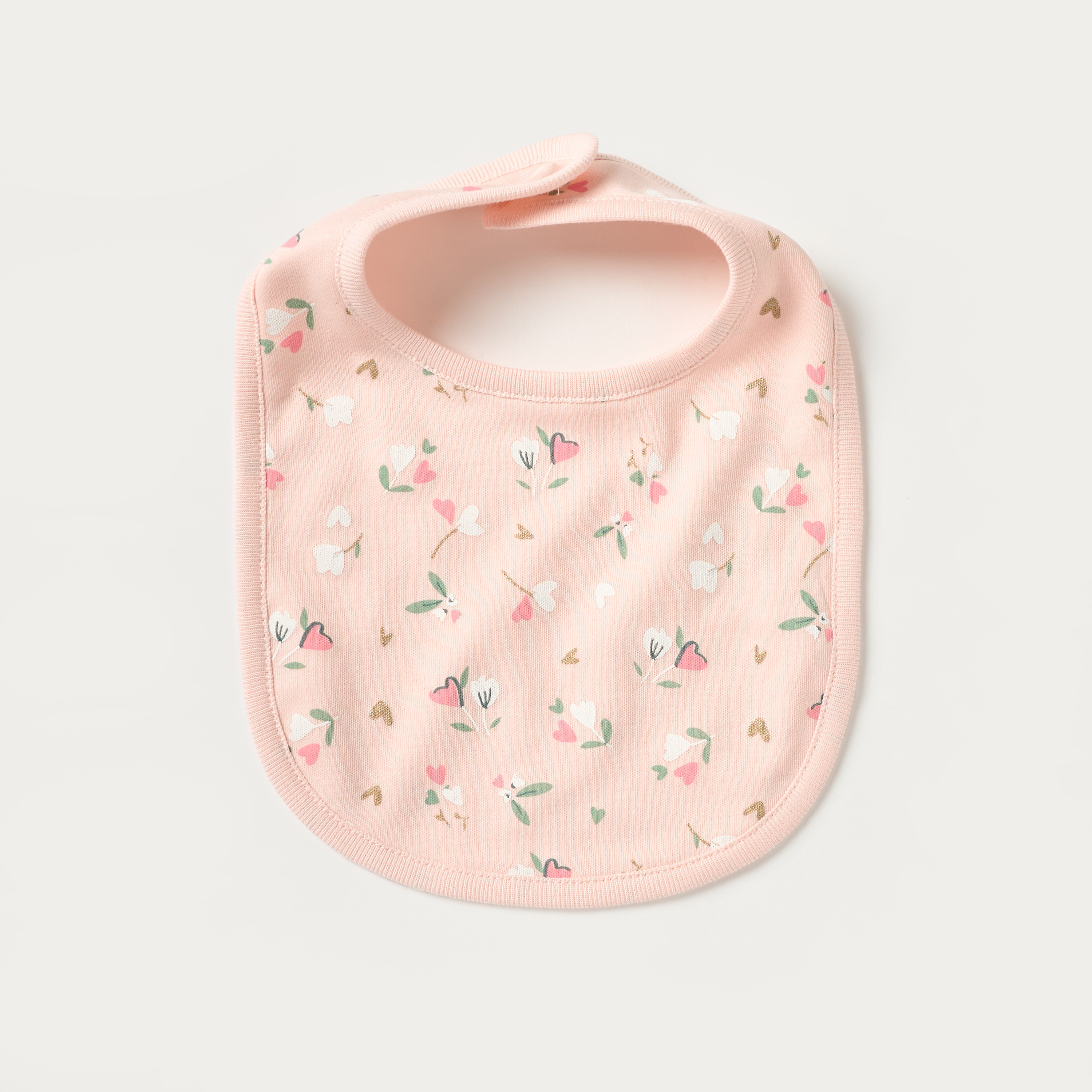 Juniors Floral Print Bib with Snap Button Closure - Set of 2-baby-feeding-bibs-image-3