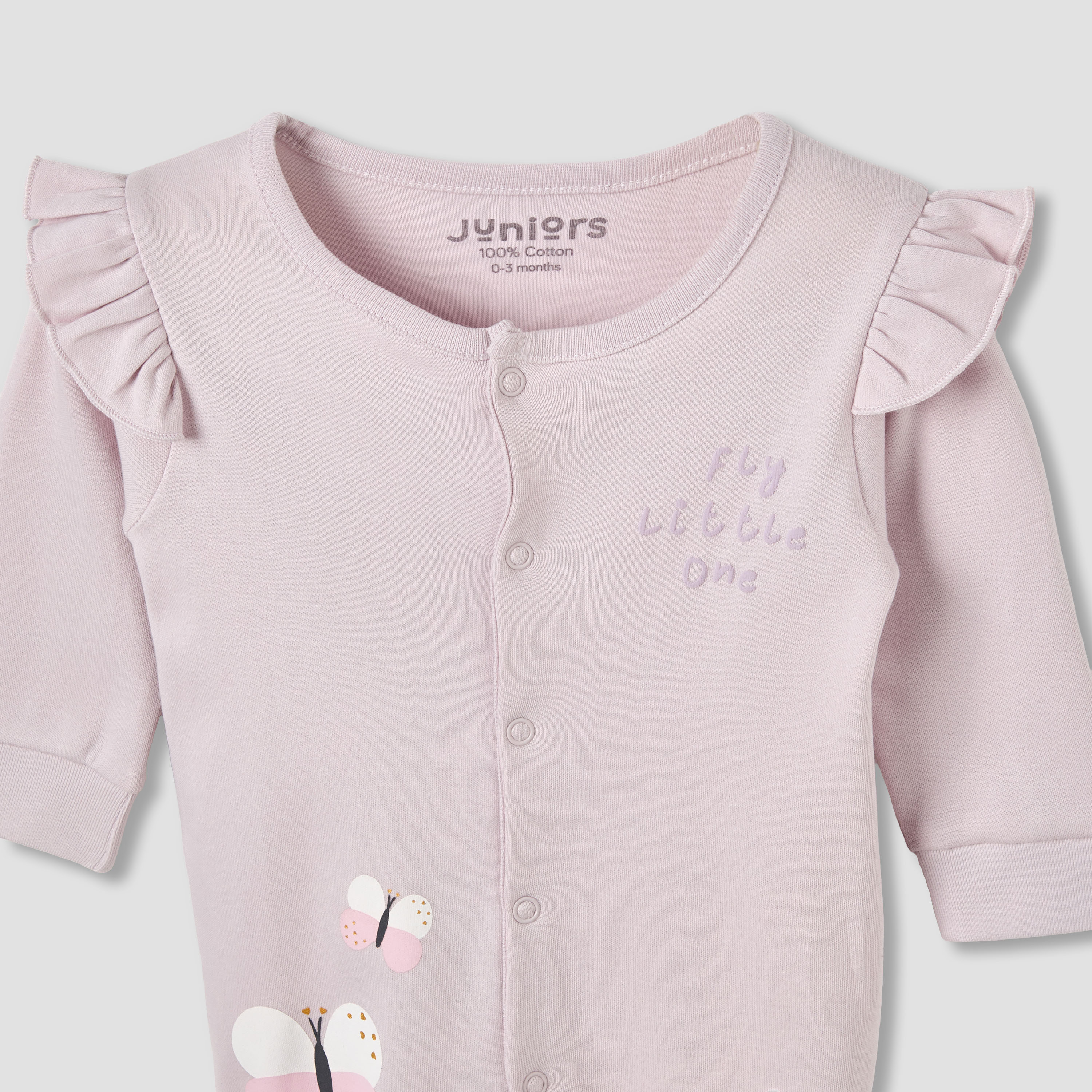 Pack of 2 Cotton Round Neck Sleepsuit with Snap Button Closure-baby-girls-clothing-nightwear-sleepsuits-image-4