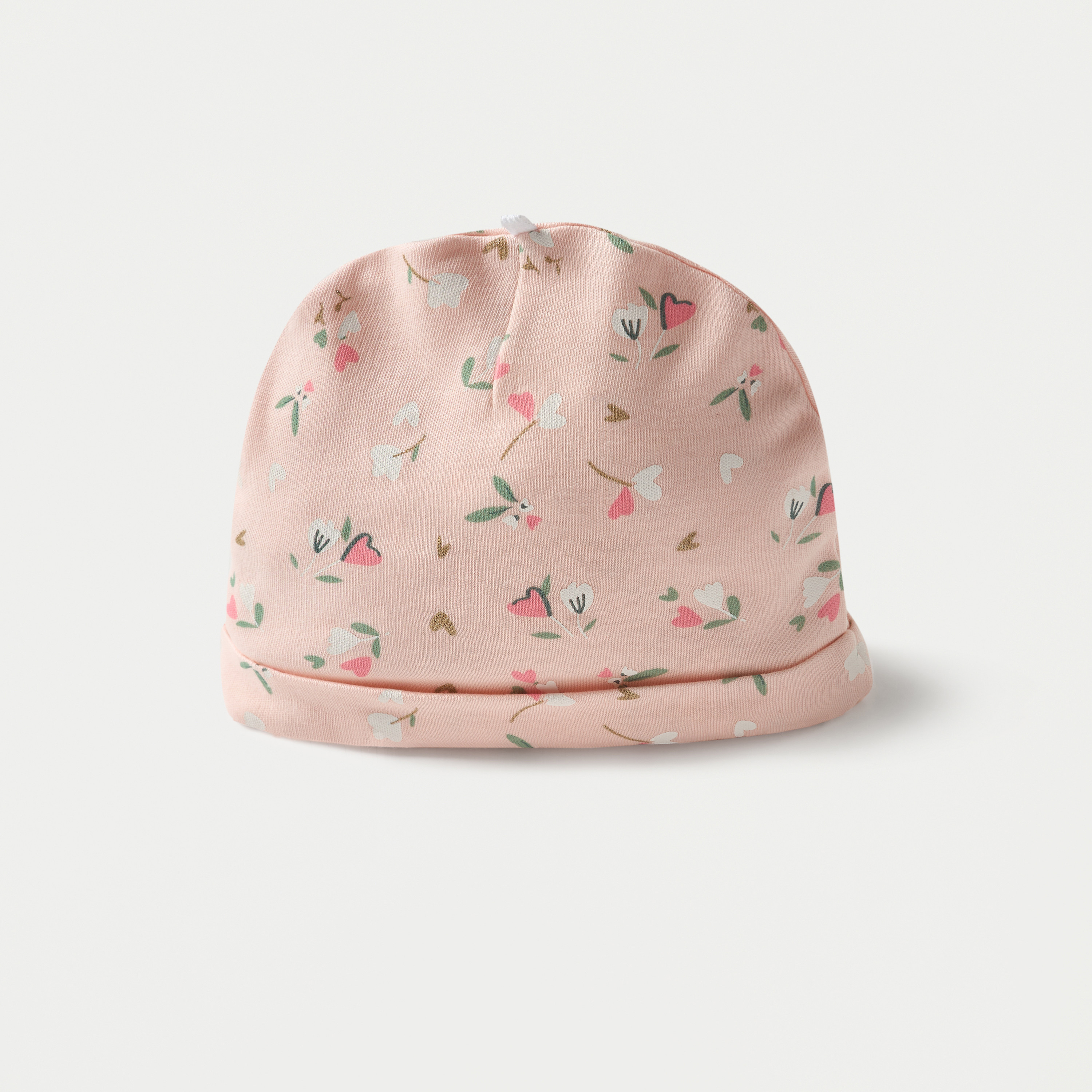 Juniors Floral Print Beanie Cap - Set of 2-baby-girls-accessories-caps-image-3