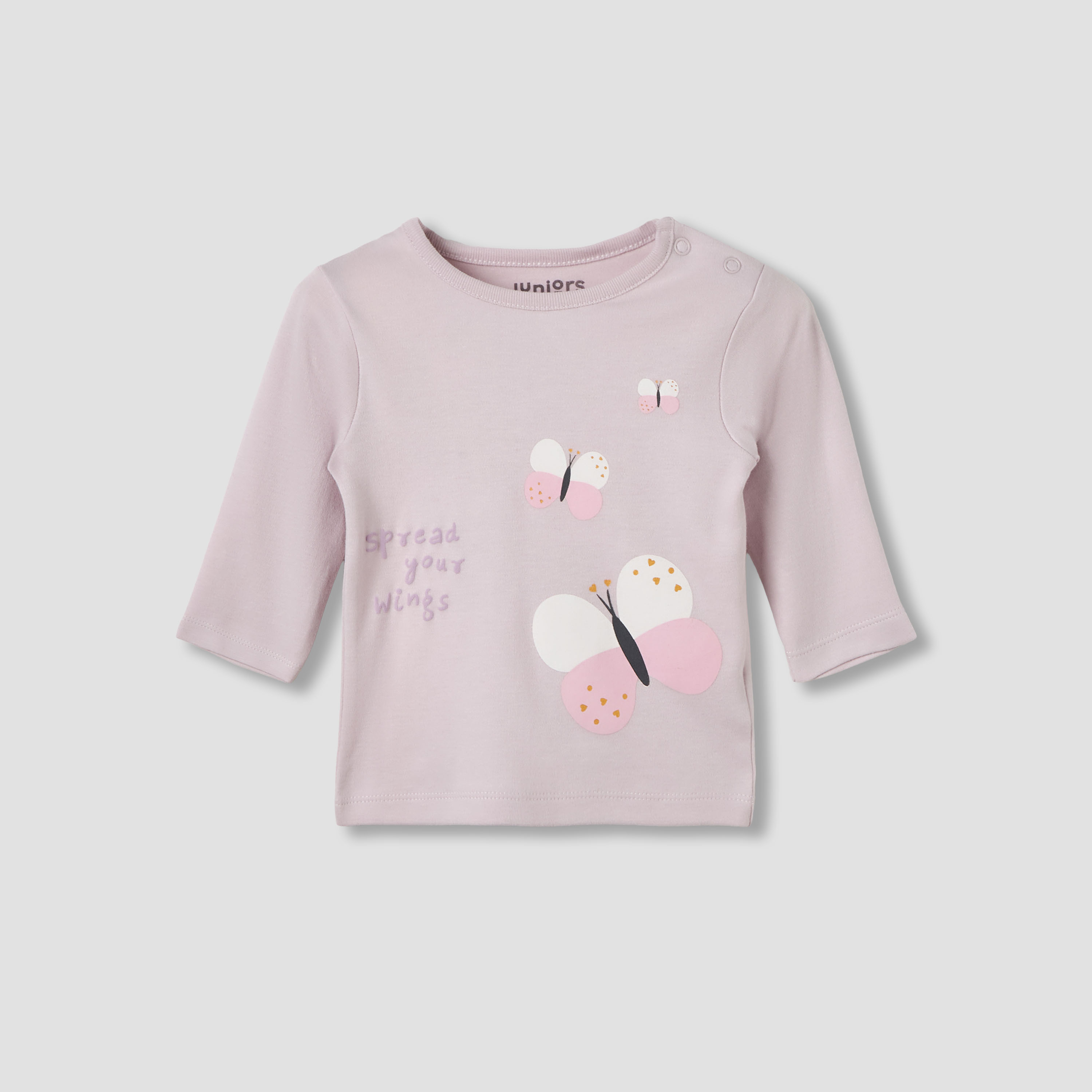 Set of 2 Juniors Cotton Round Neck Long Sleeve Pyjama Set with Butterfly Print-baby-girls-clothing-nightwear-pyjamasets-image-2