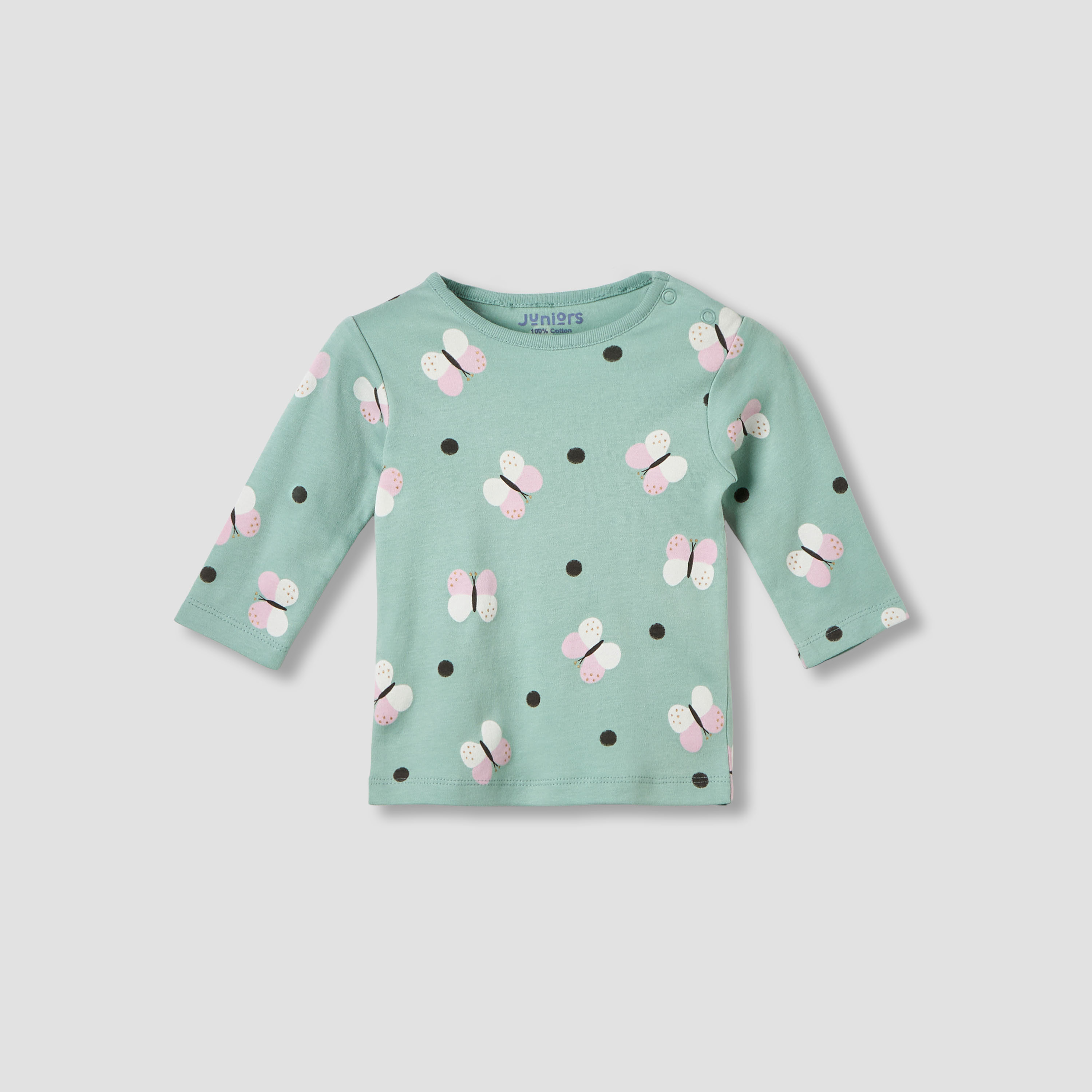 Set of 2 Juniors Cotton Round Neck Long Sleeve Pyjama Set with Butterfly Print-baby-girls-clothing-nightwear-pyjamasets-image-4