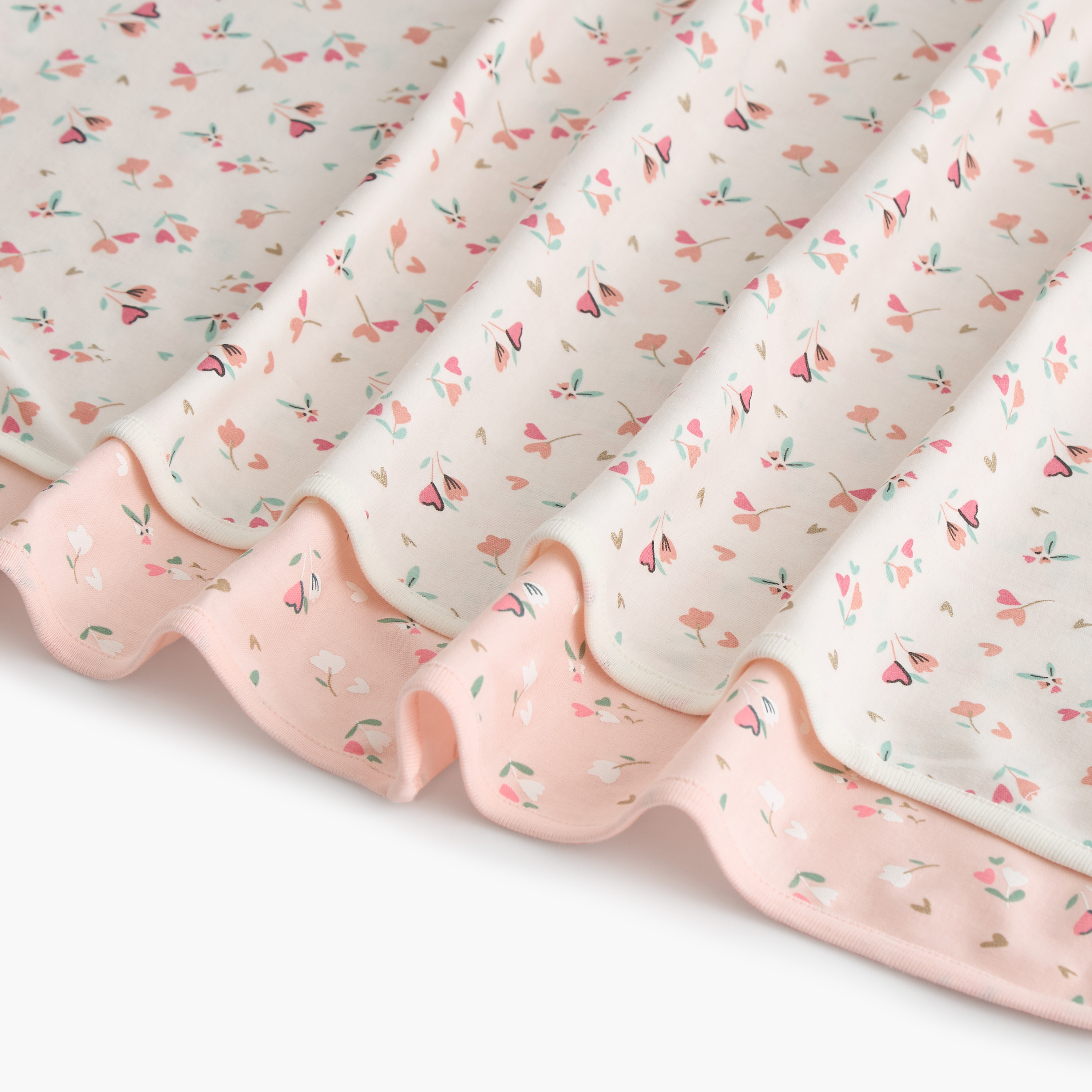 Juniors 2-Piece Floral Print Cotton Receiving Blanket Set - 70x70 cms-baby-nursery-blanketsandswaddles-receivingblankets-image-5