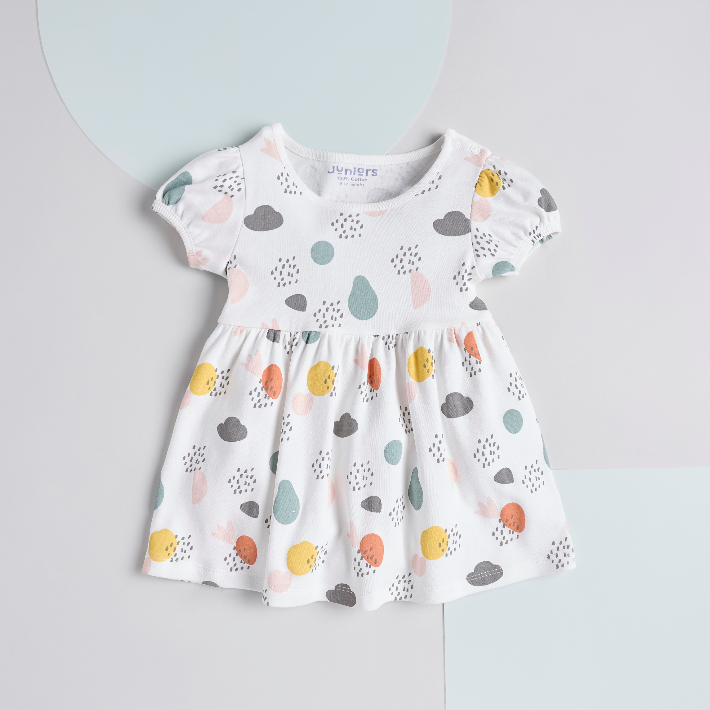 Juniors Printed A-line Dress with Short Sleeves - Set of 2-baby-girls-clothing-dressesandjumpsuits-image-2